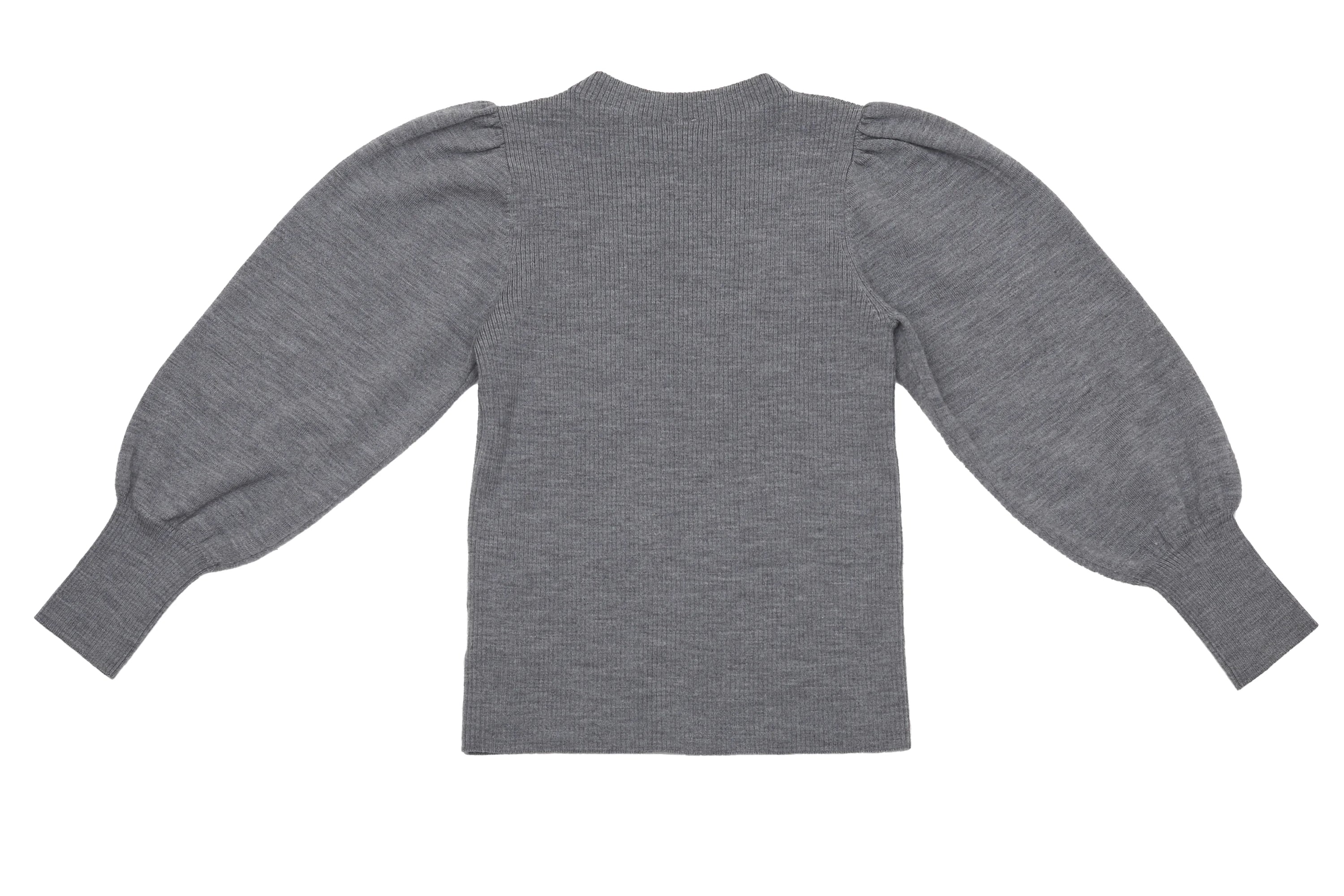 Arket Grey Balloon Sleeve Wool Sweater