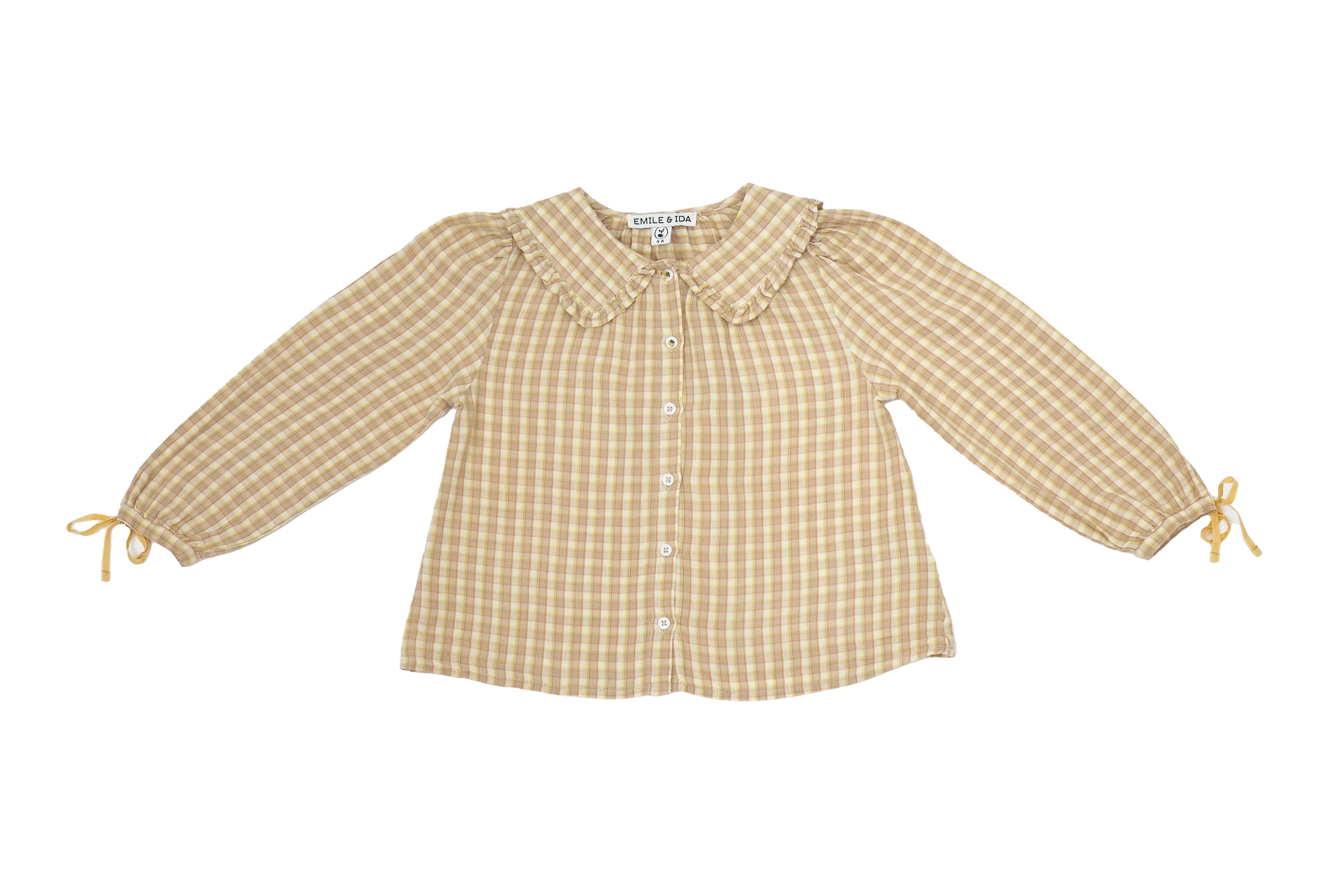 Emile et Ida Vintage Charm Plaid Blouse