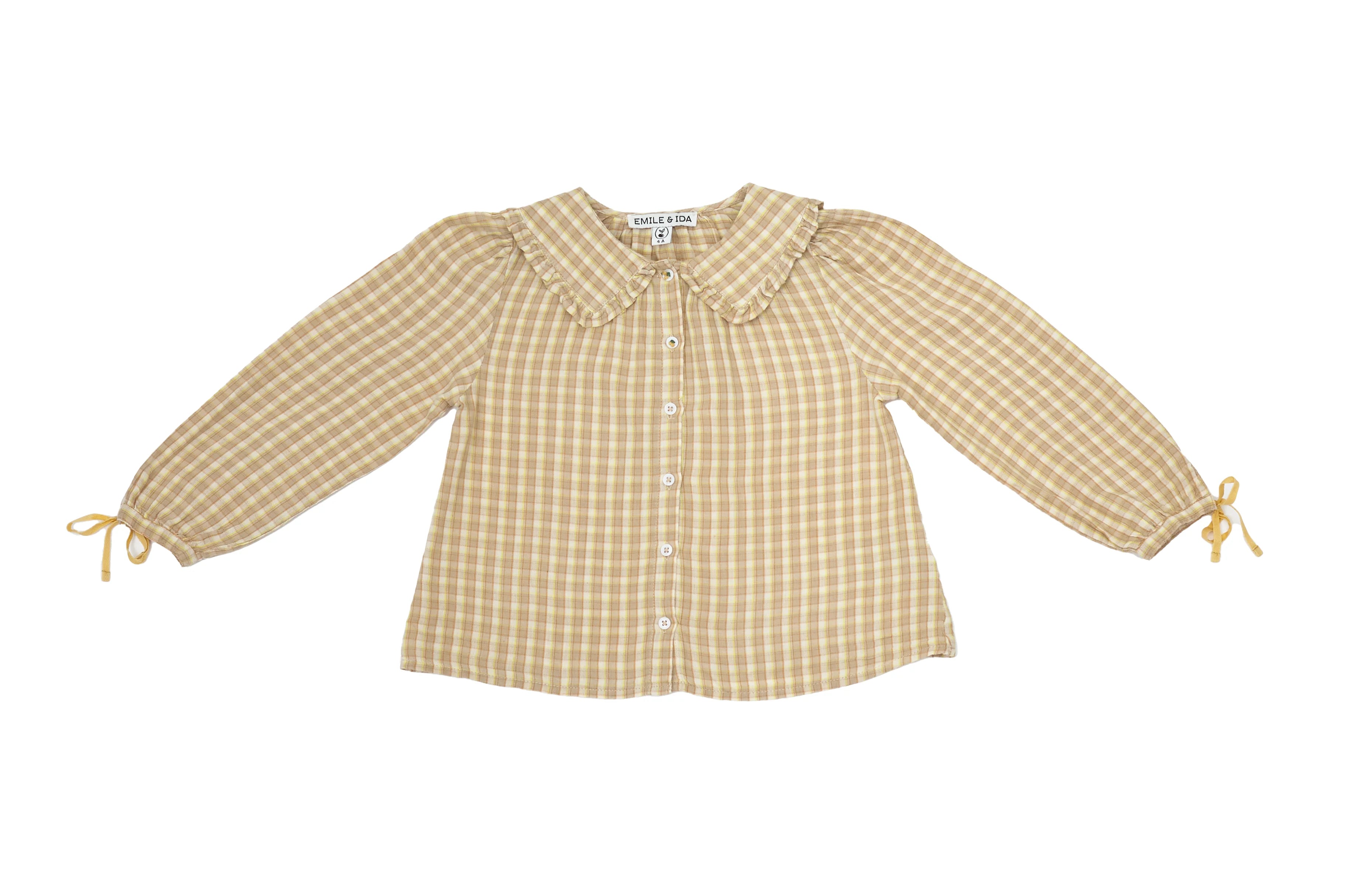 Emile et Ida Vintage Charm Plaid Blouse