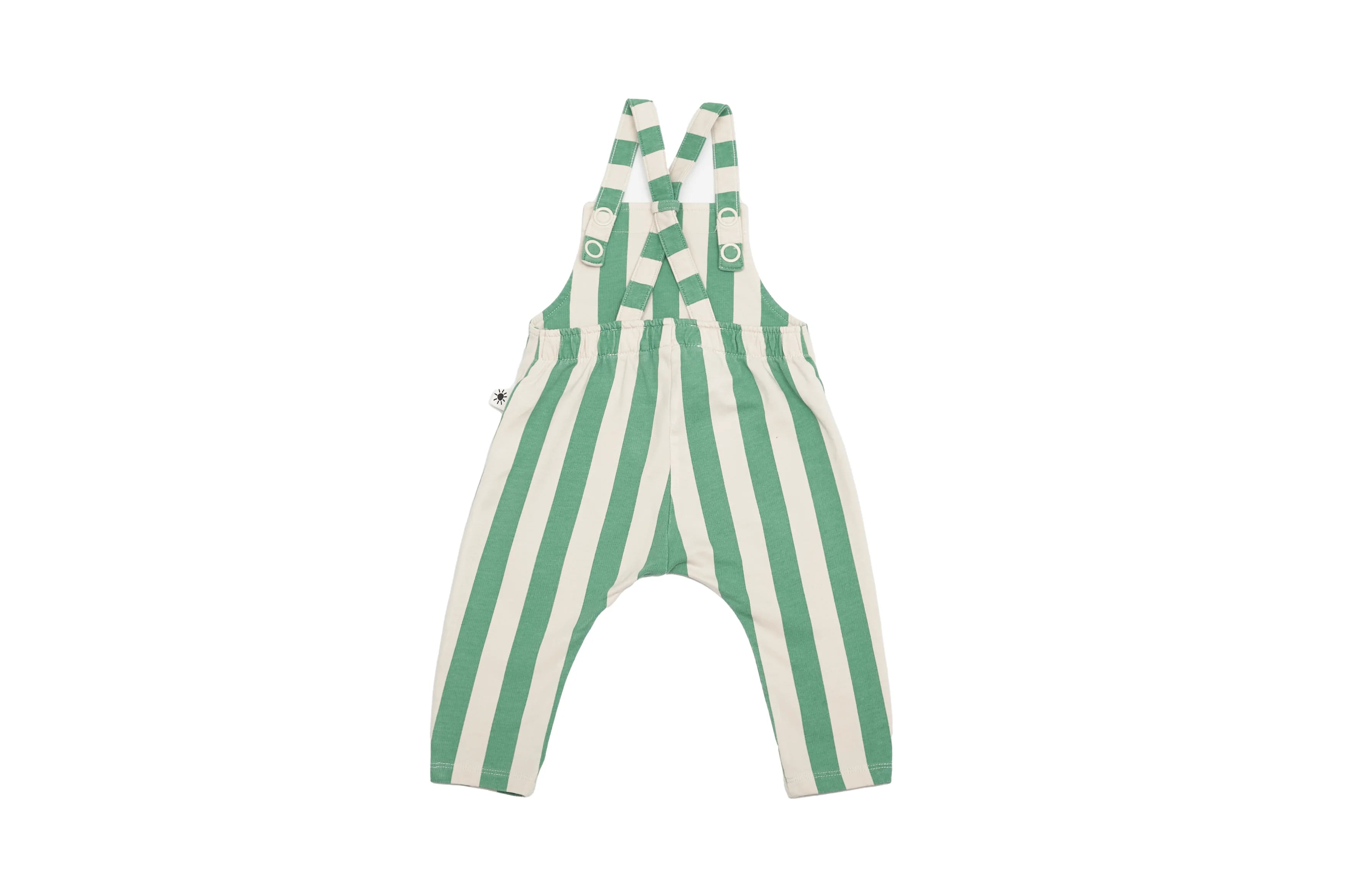 Lindex Green Stripe Baby Overalls