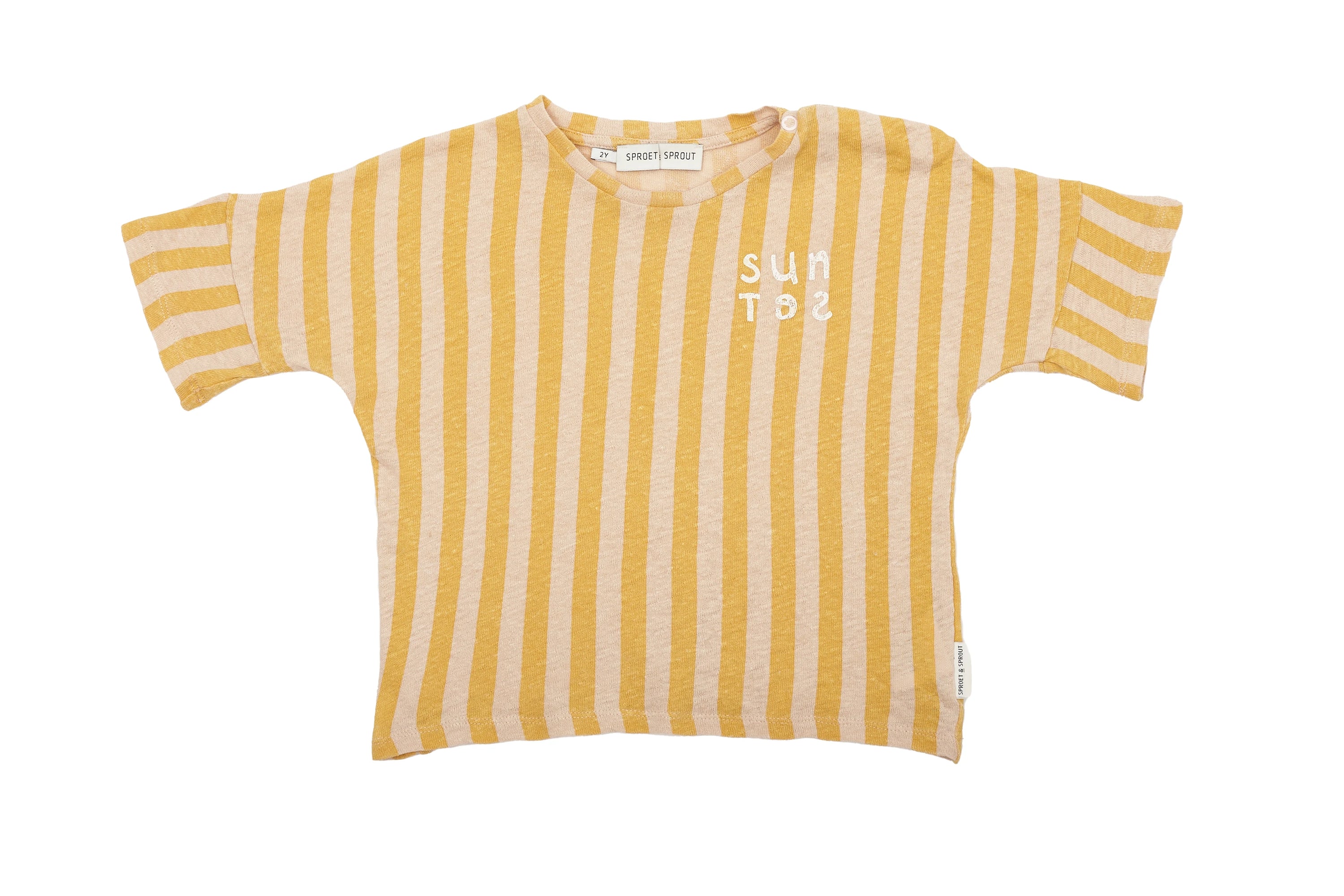 Sproet & Sprout Golden Stripe Linen Blend Tee