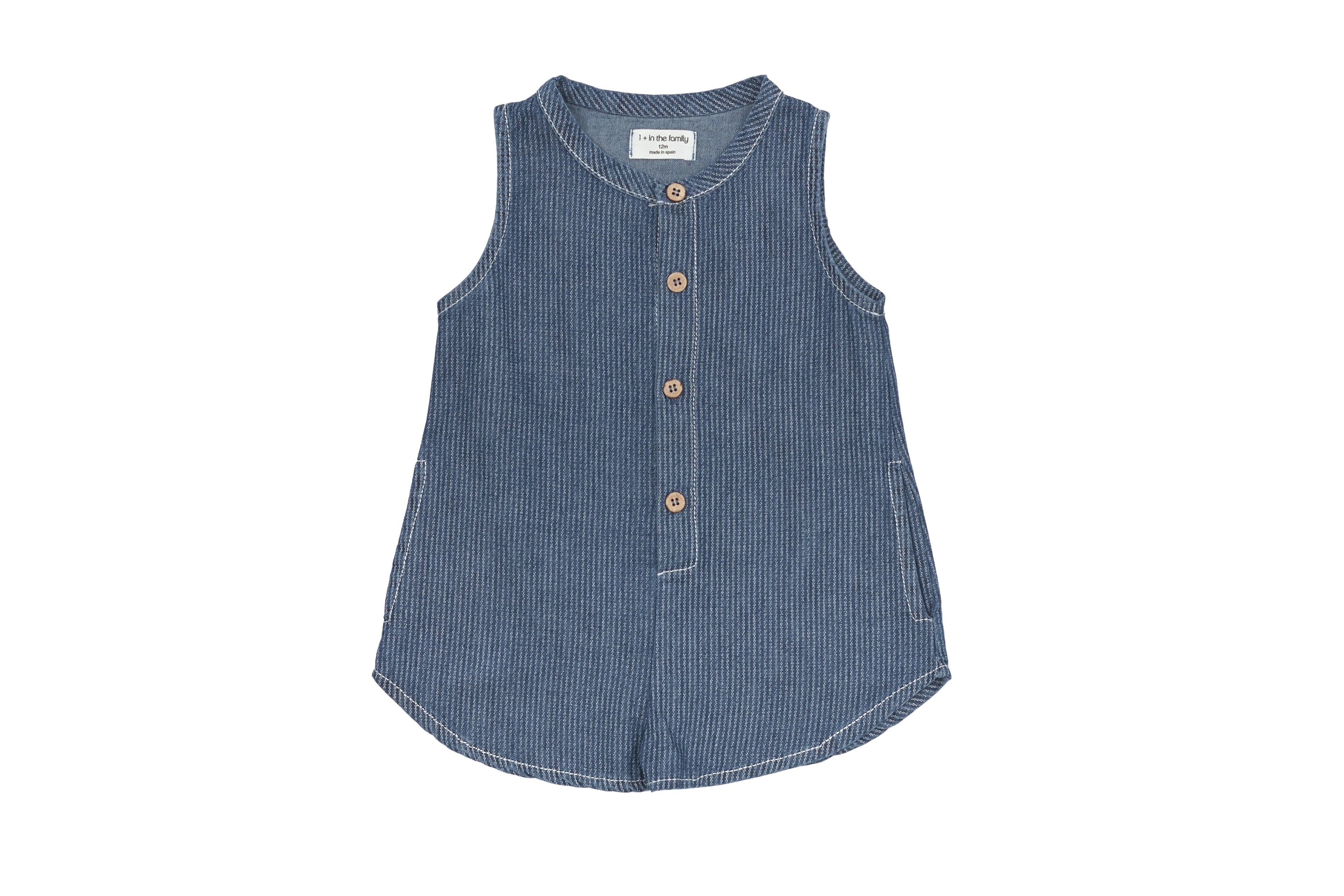 1+ in the Family Ocean Breeze Pinstripe Denim Playsuit