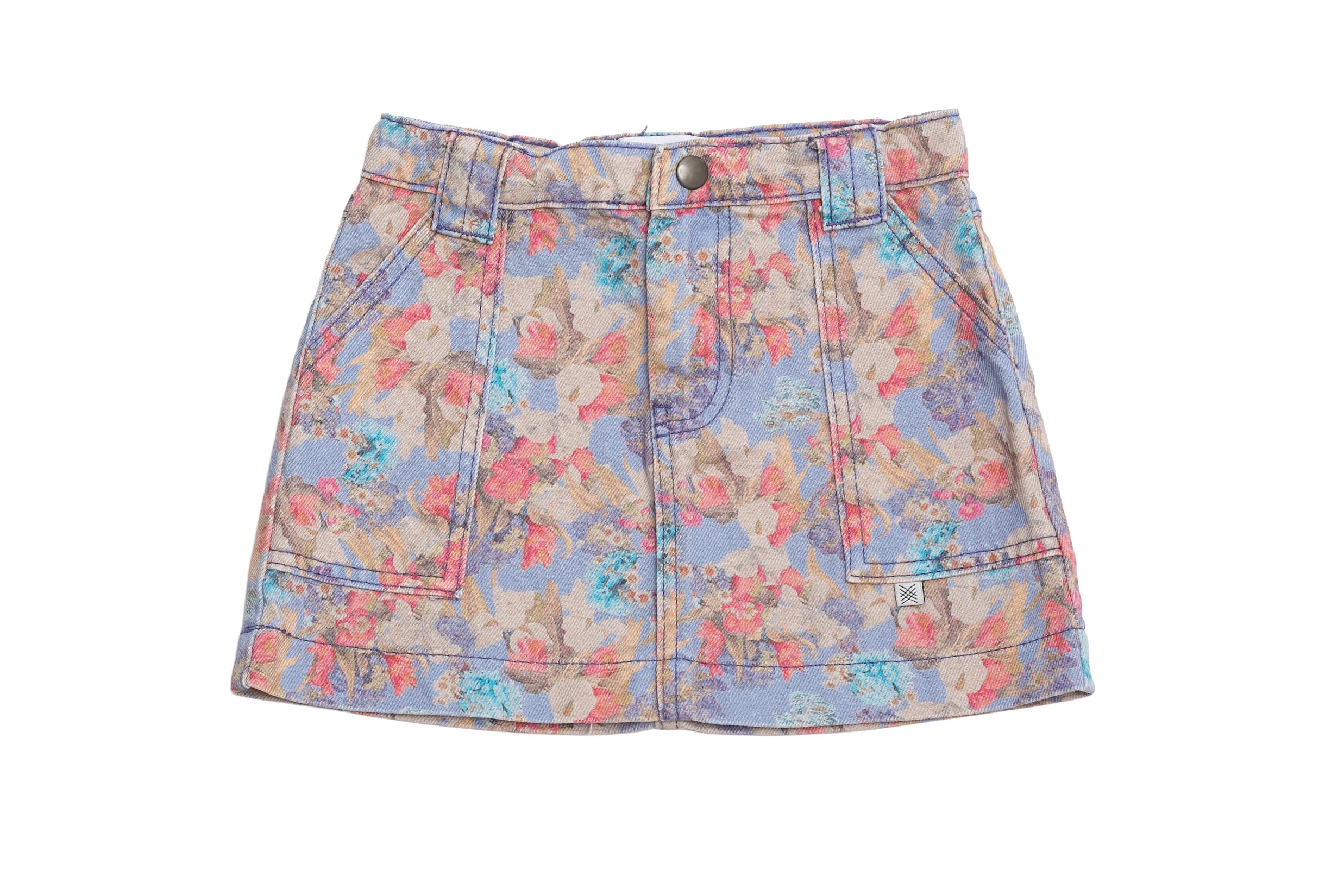 Repose Ams Pastel Garden Delight Denim Skirt