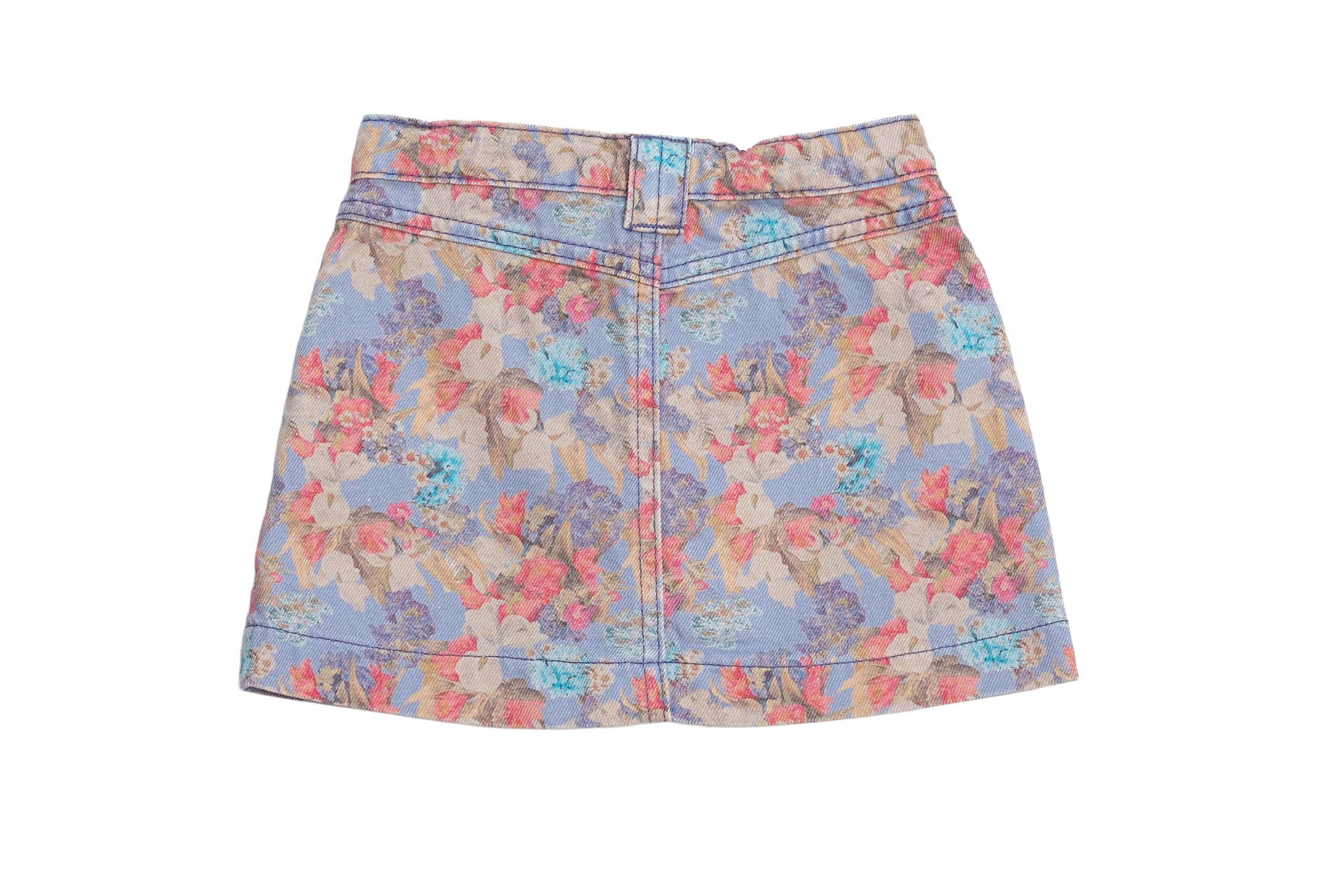 Repose Ams Pastel Garden Delight Denim Skirt