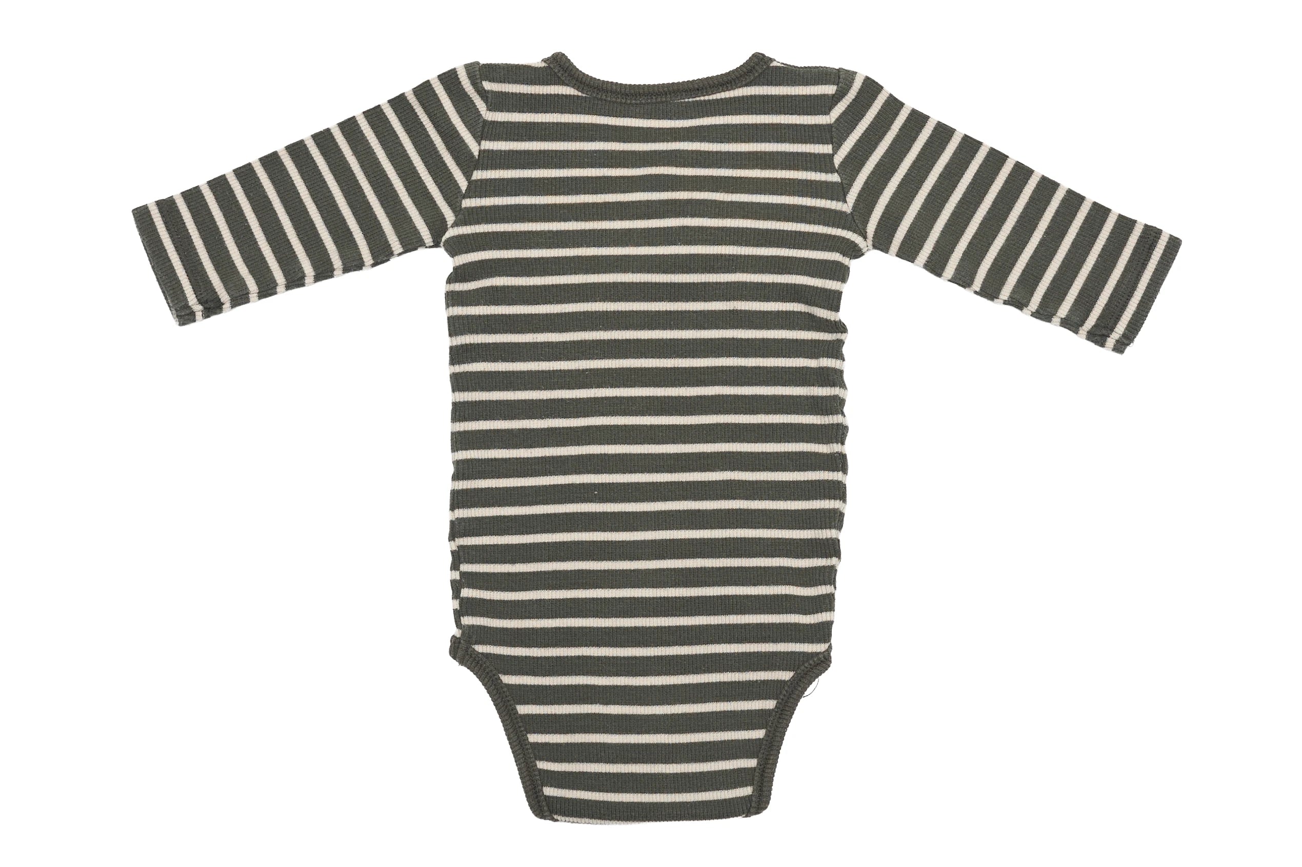 Liewood Organic Olive Stripe Cozy Bodysuit