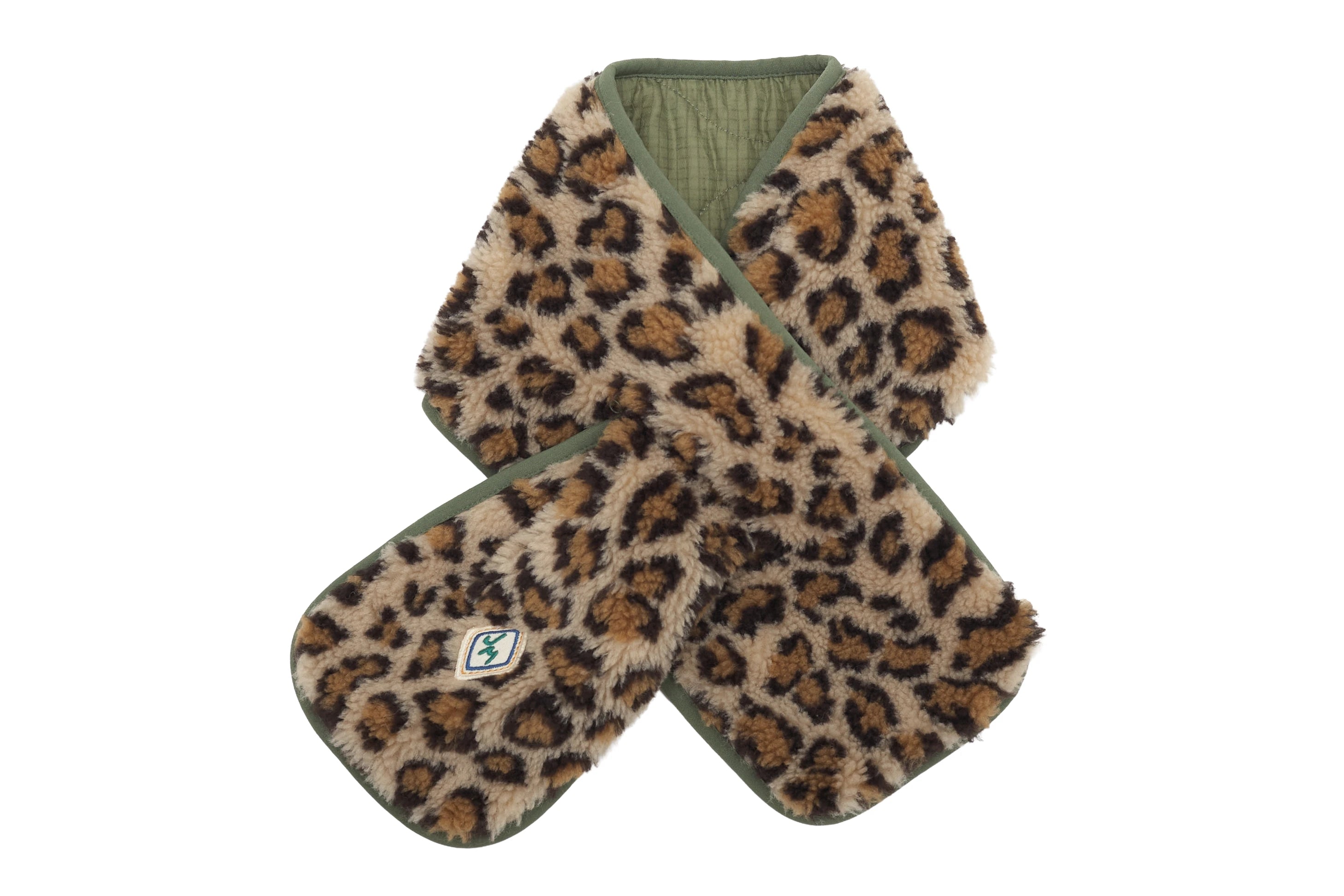 Jelly Mallow Leopard Fur Reversible Scarf