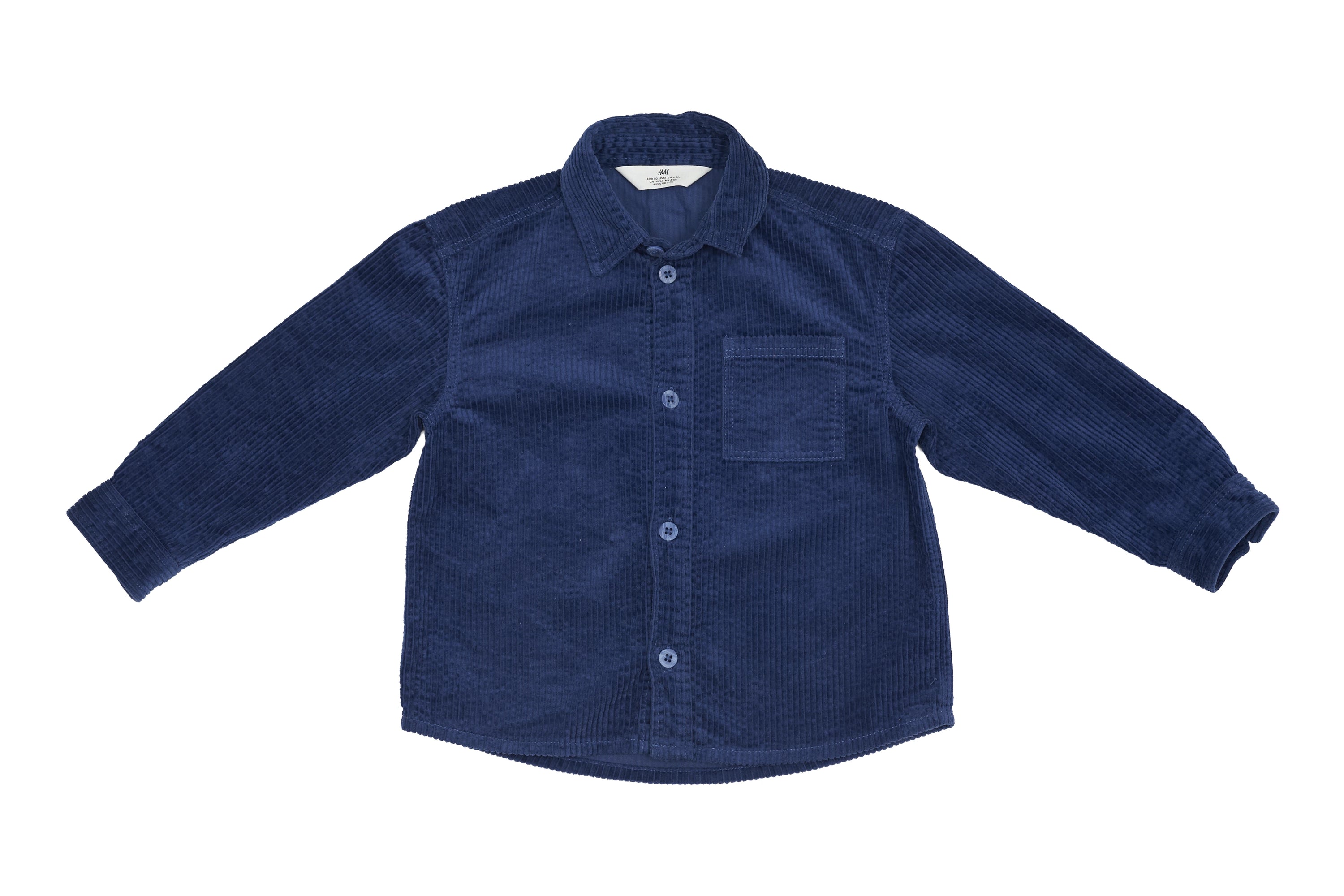 H&M Cozy Corduroy Set Pants and Overshirt in Midnight Blue