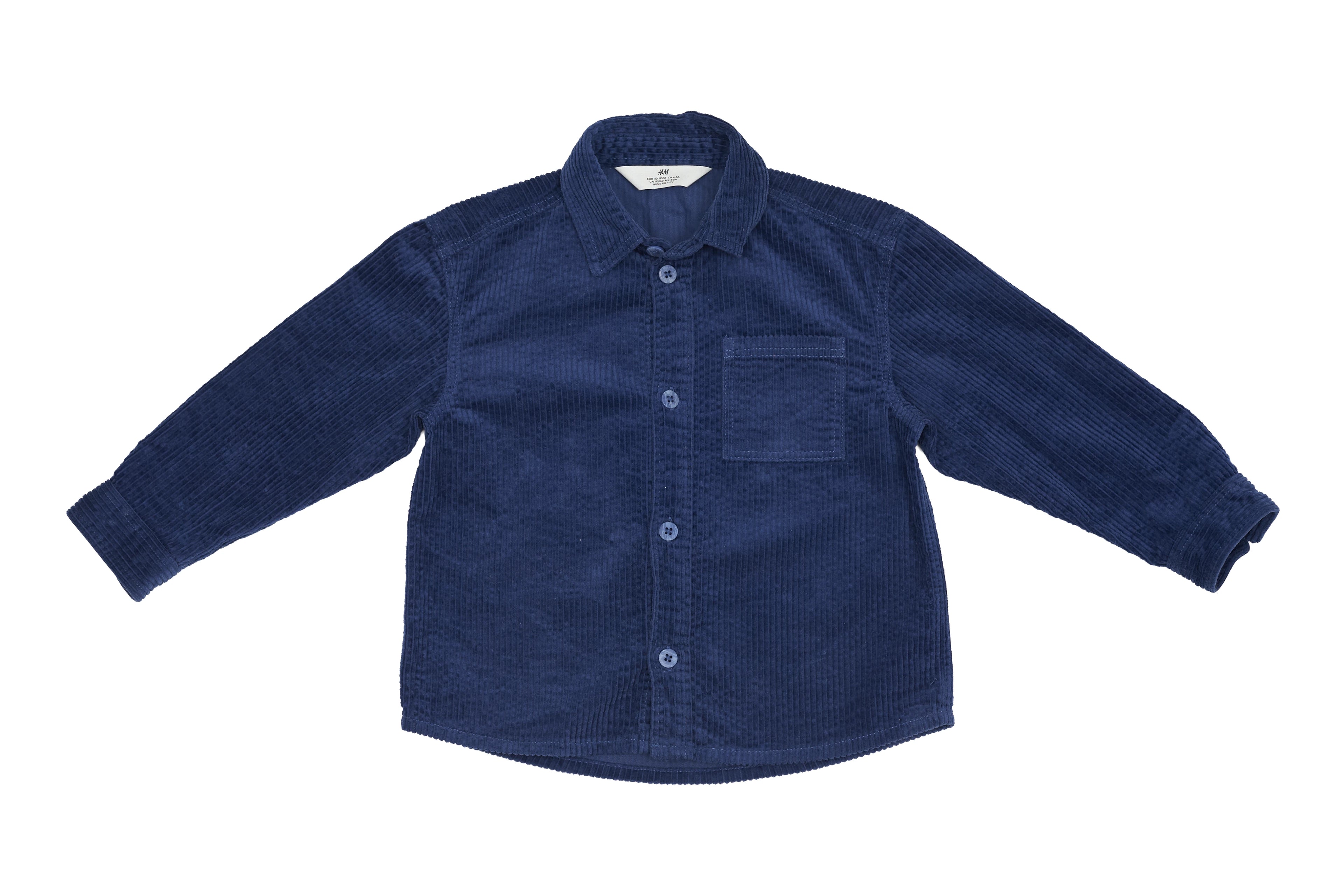 H&M Cozy Corduroy Set Pants and Overshirt in Midnight Blue