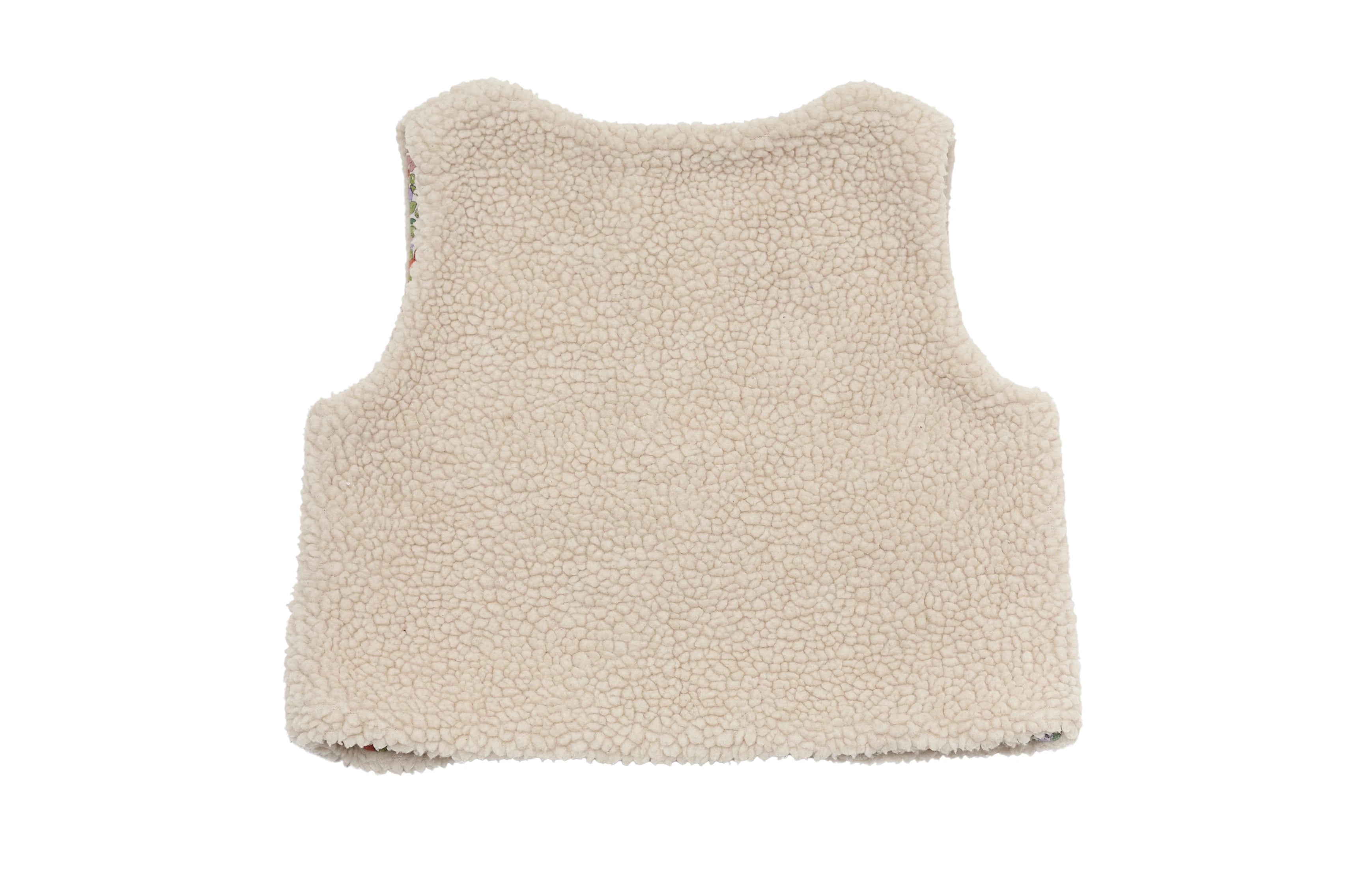 Mini Boden Cozy Blossom Sherpa Vest