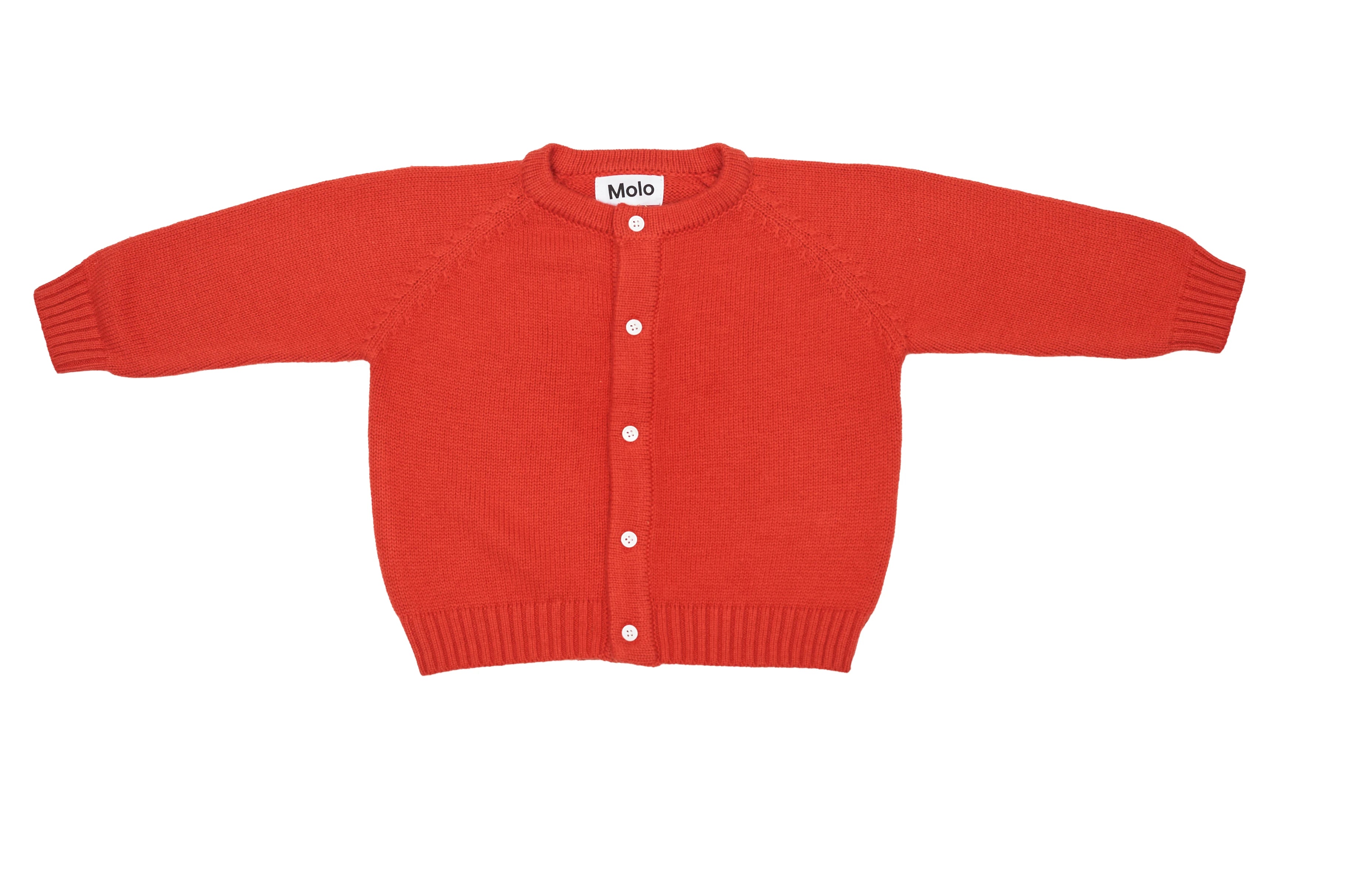 Molo Cozy Coral Red Cardigan Set Made with Wool