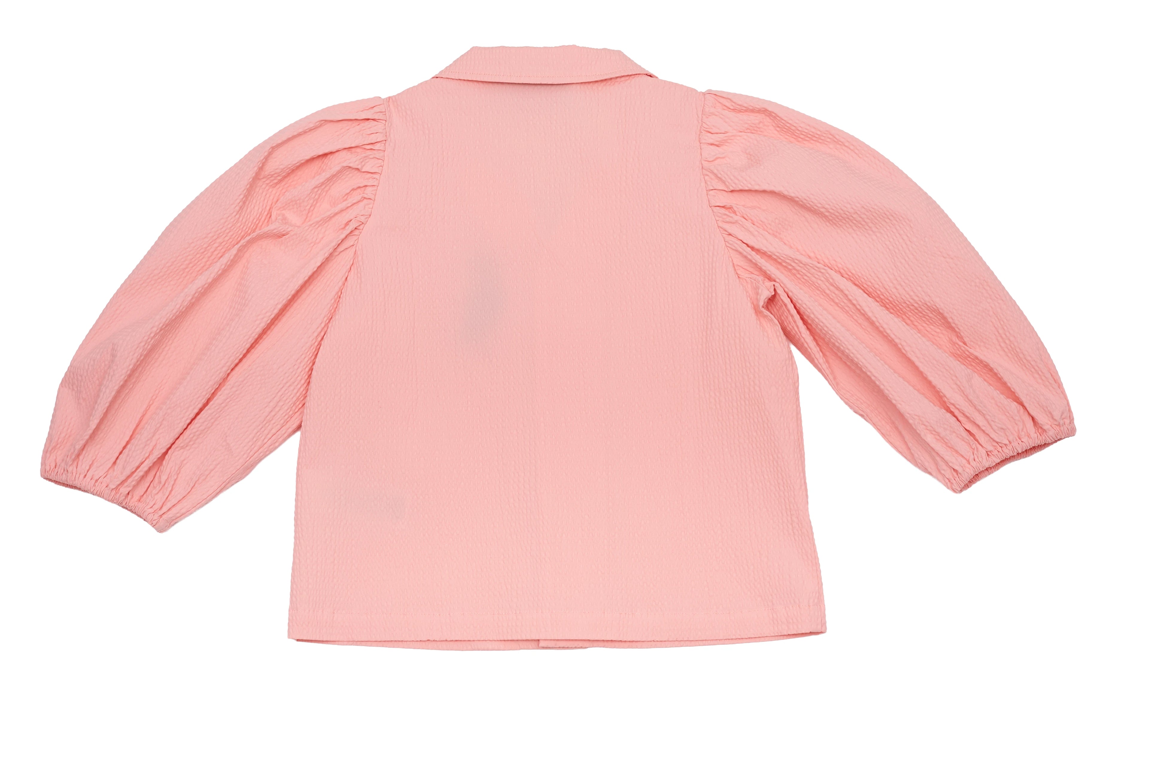 Mini Rodini Soft Pink Pelican Puff Sleeve Blouse, NEW without tag