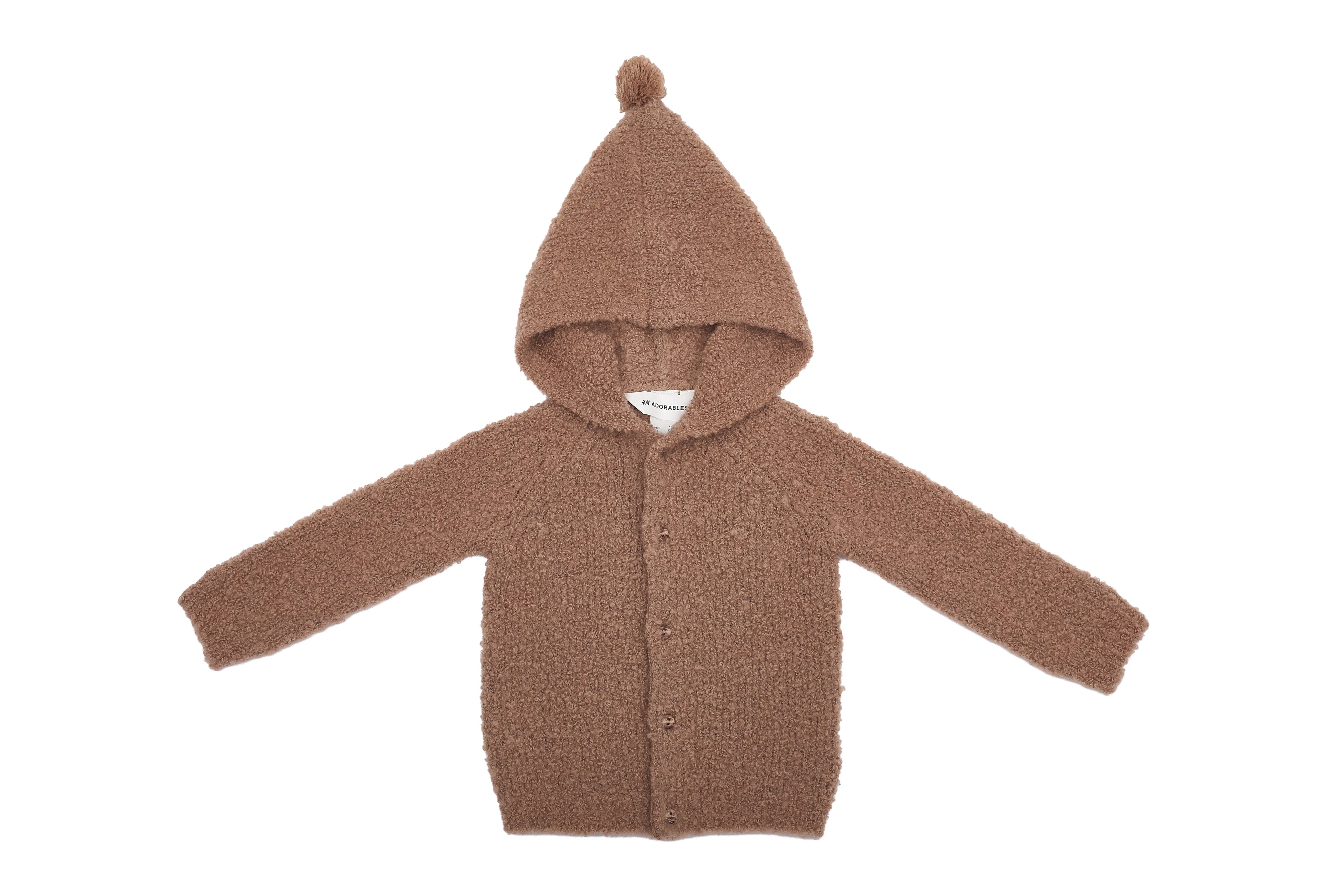 H&M Adorables Knits Cozy Acorn Hooded Cardigan