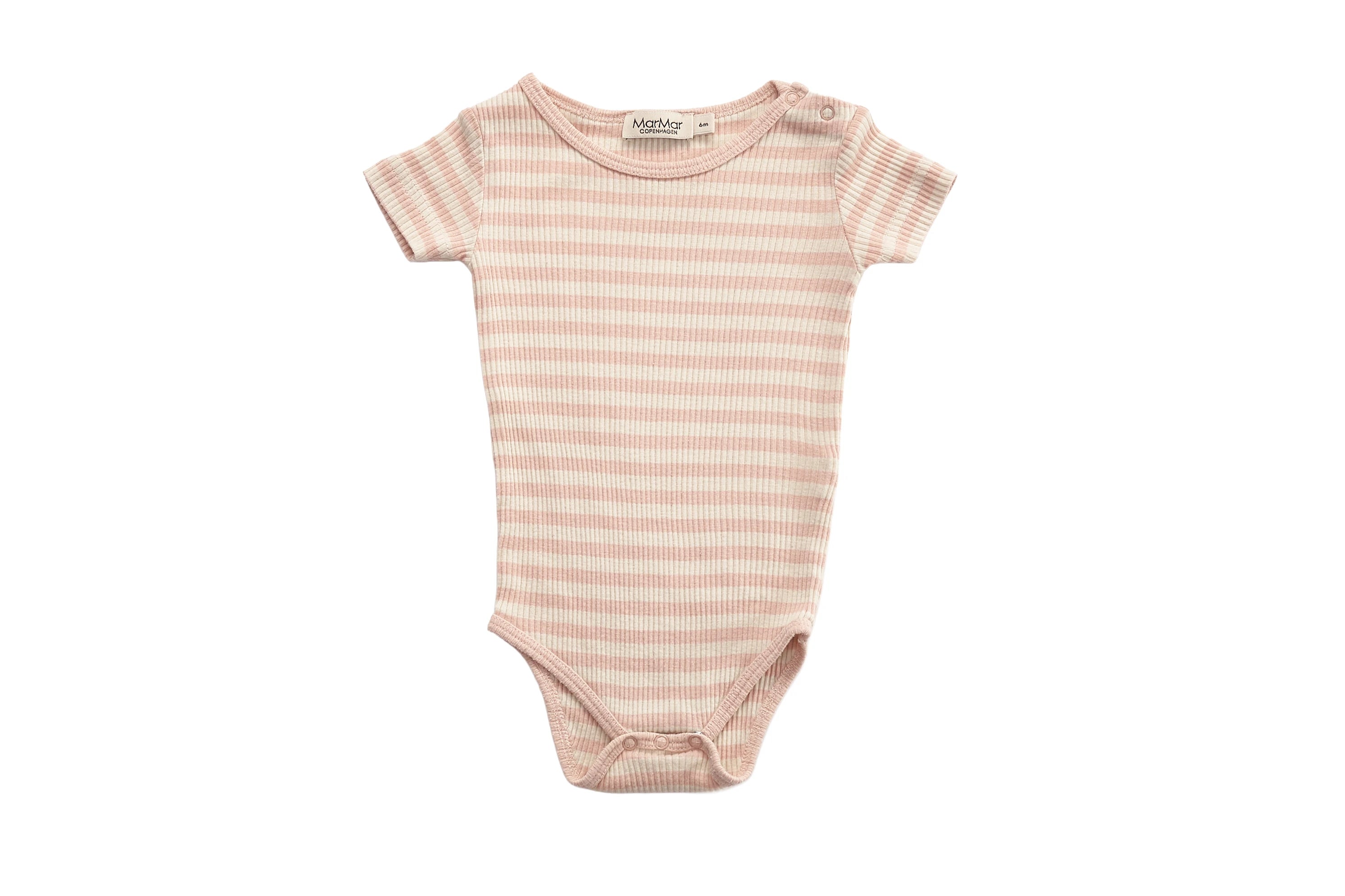 Mar Mar Copenhagen Blush Rib-Stripe Bodysuit