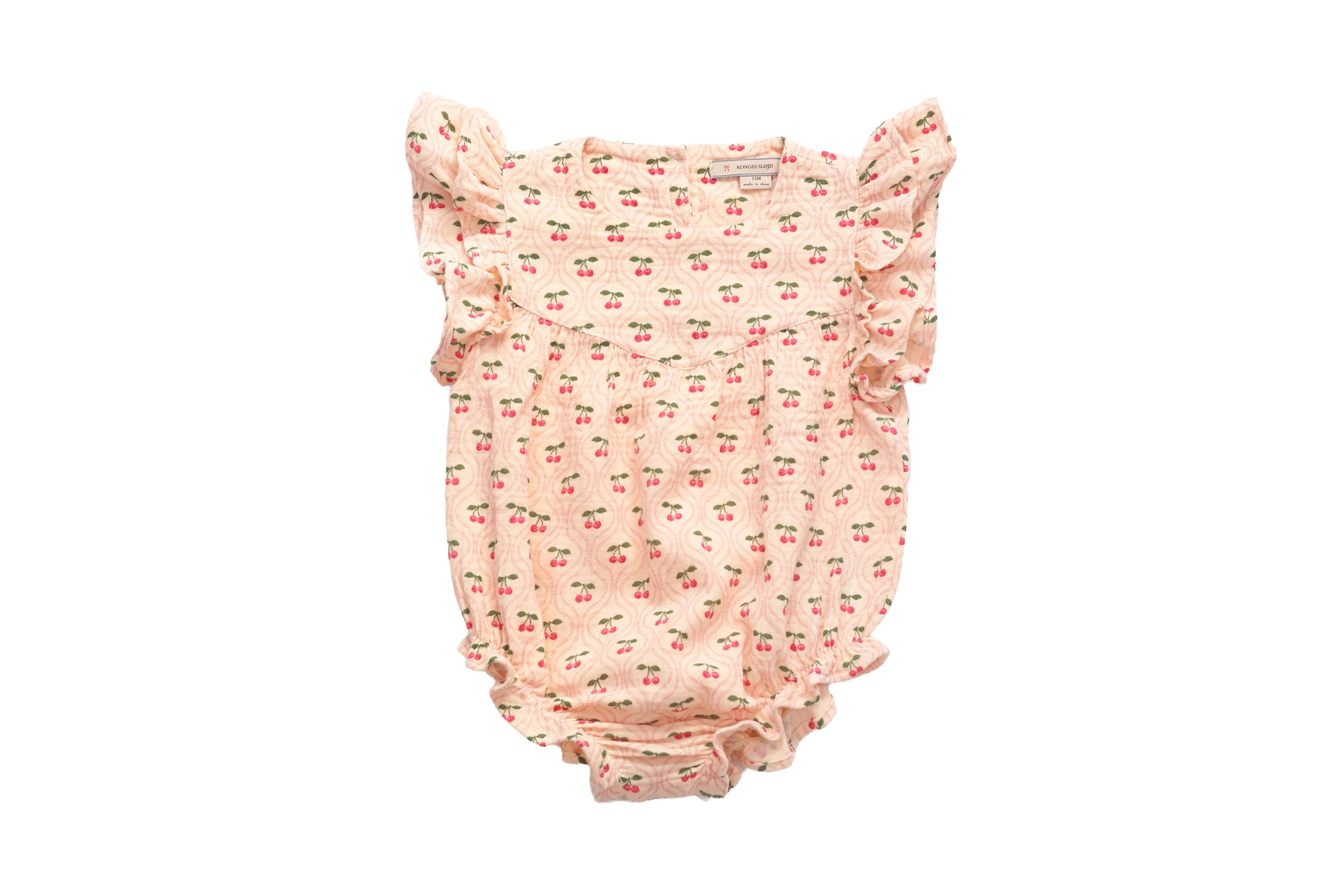 Konges Sløjd Cherry Swirl Ruffle Bodysuit