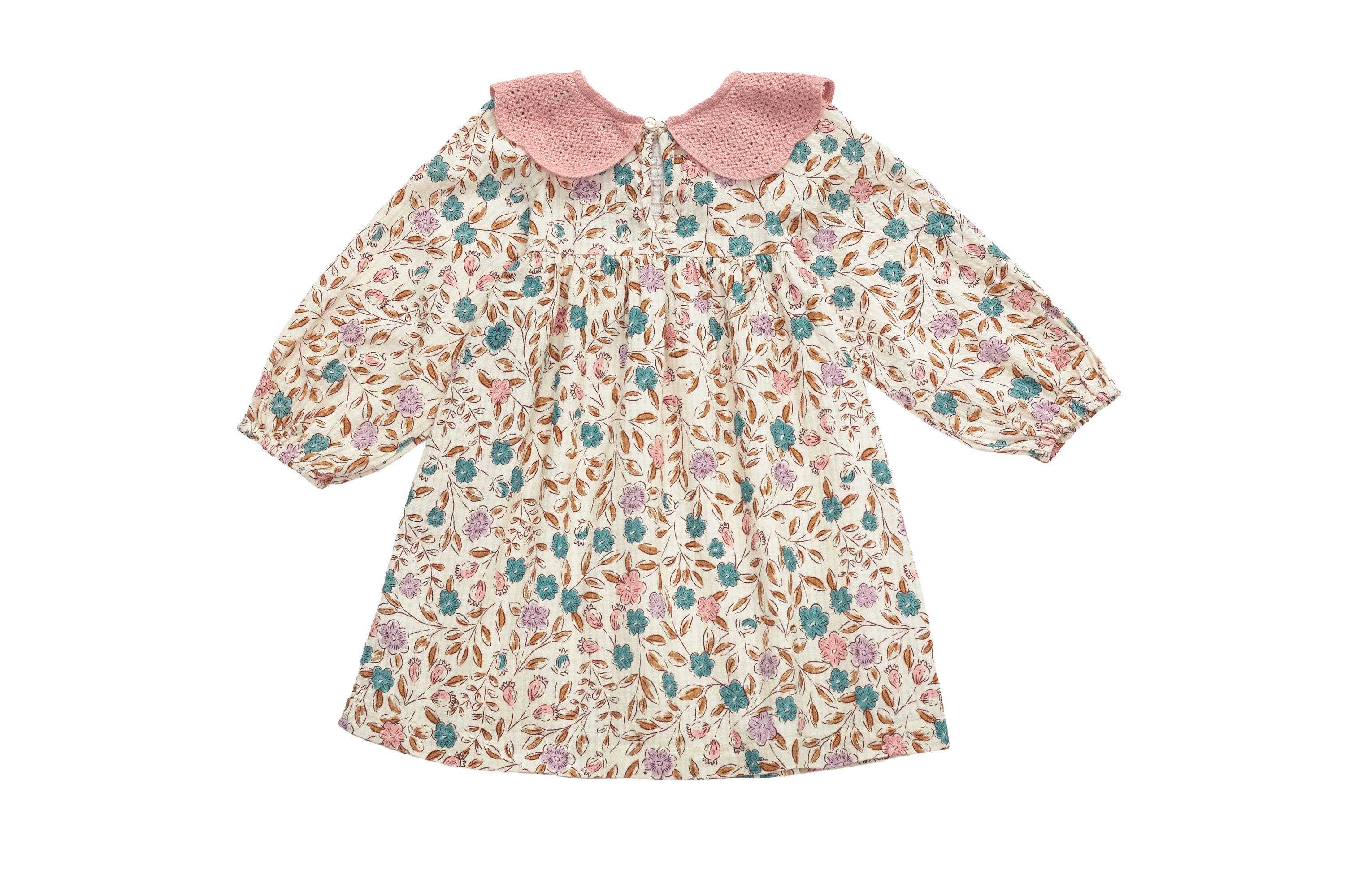 Zara Garden Dress with Pink Collar
