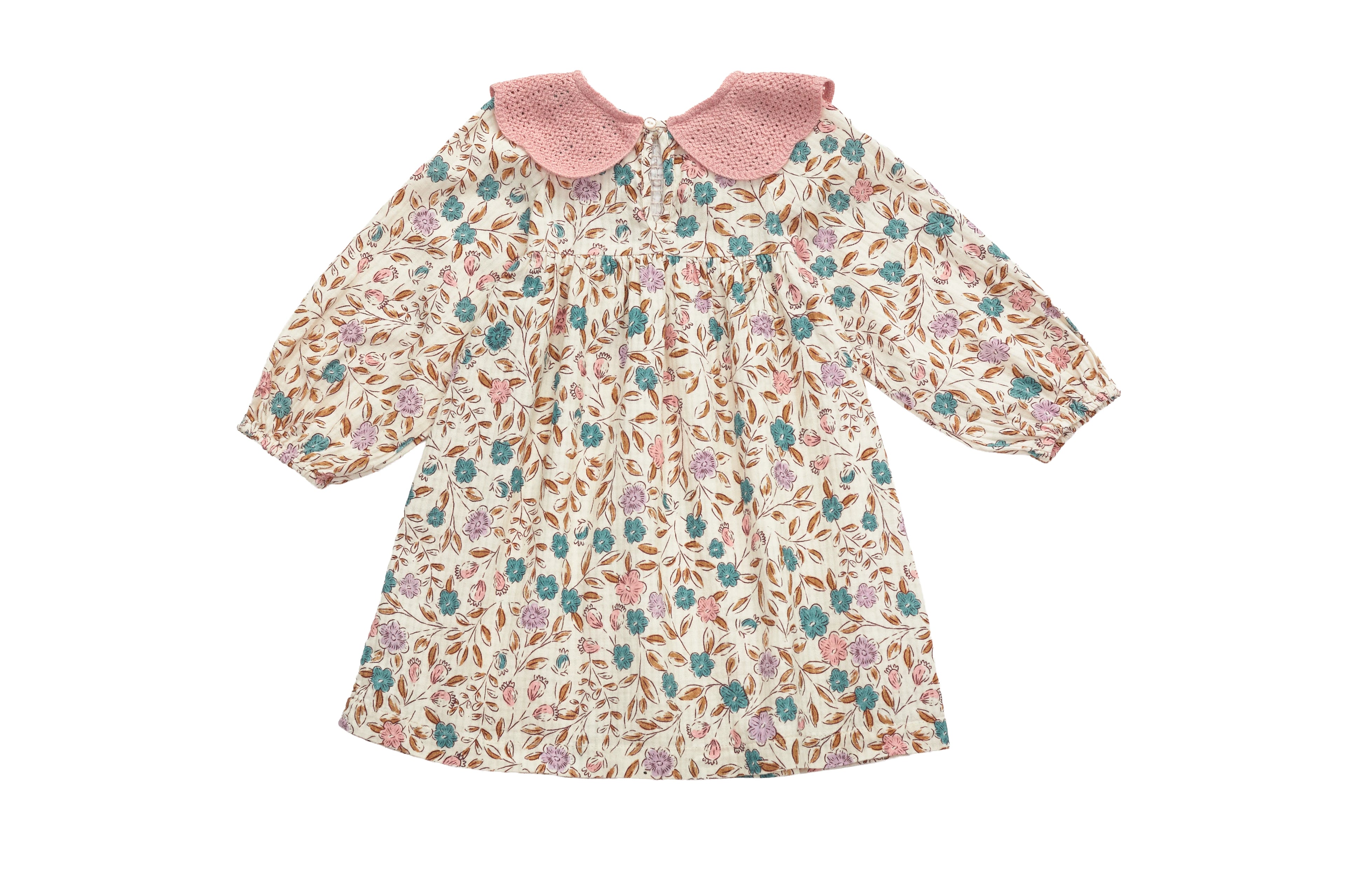 Zara Garden Dress with Pink Collar