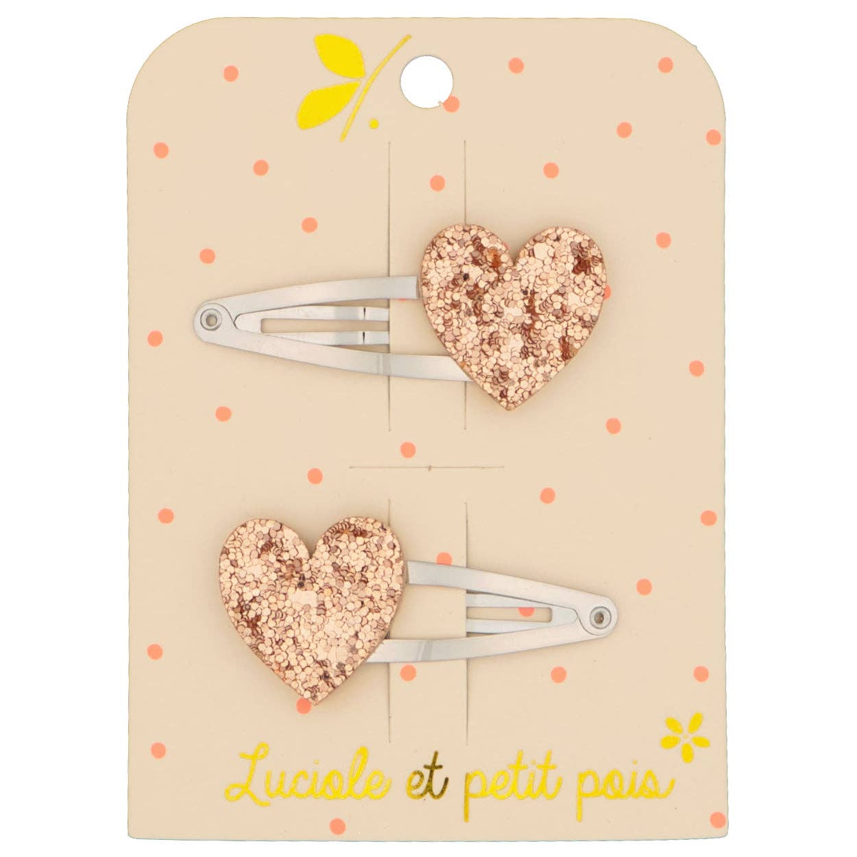 Rose sequins heart hair clips (pair)