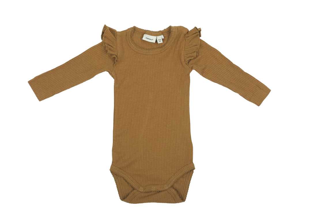 Name It Ribbed Ruffle Bodysuit