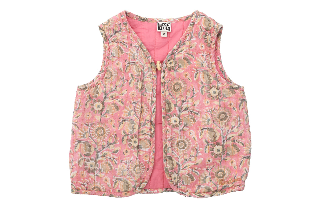 Bonton floral quilted vest