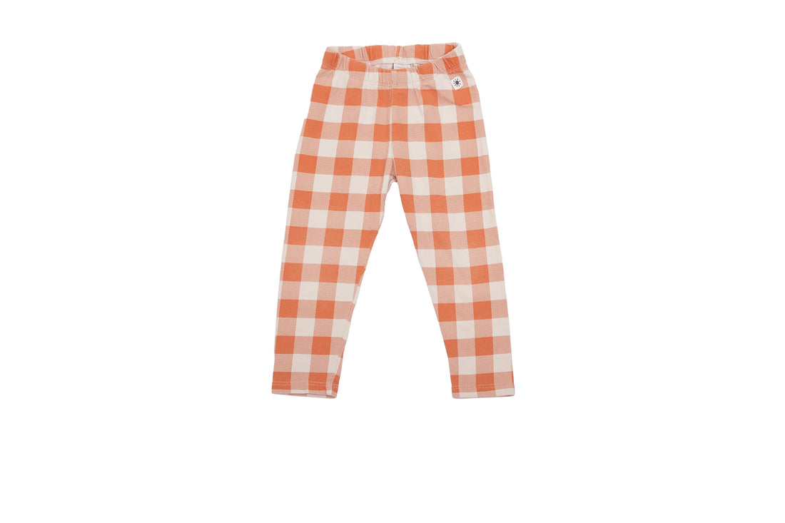 Lindex Gingham Peach Dream Leggings