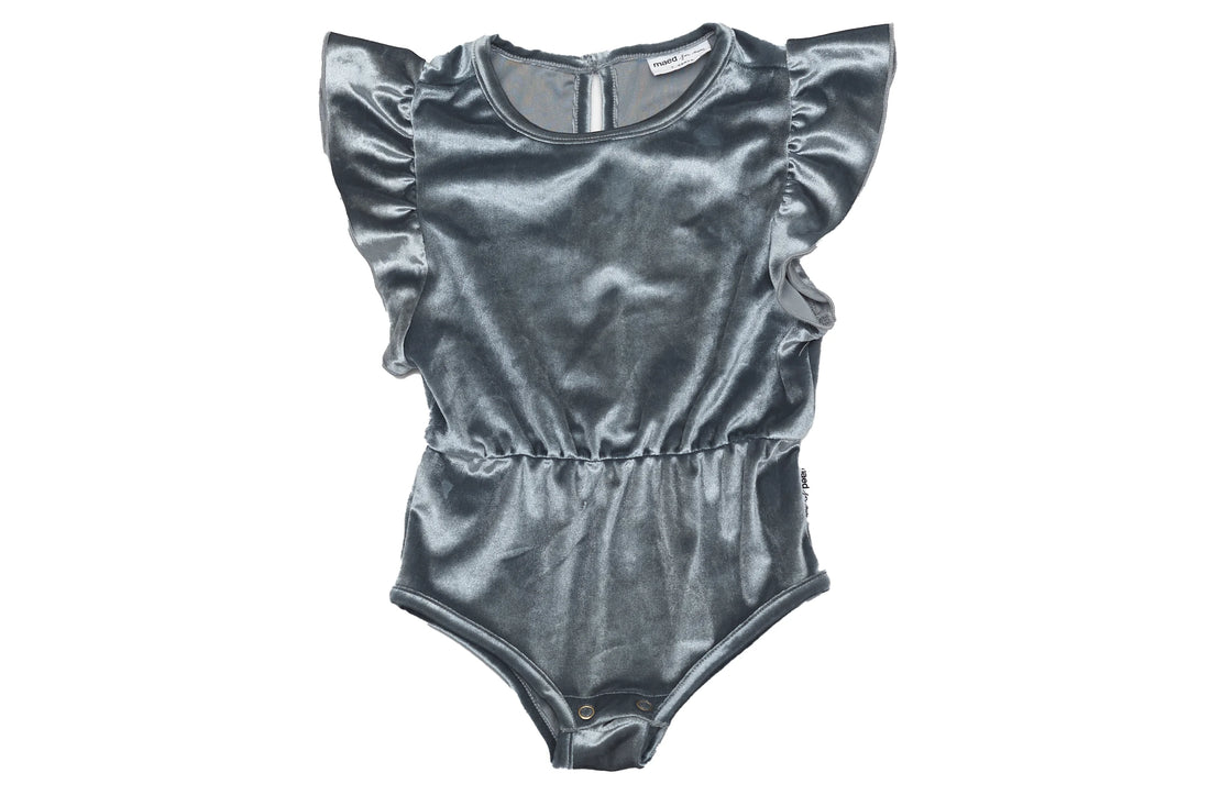Maed For Mini Silver Velvet Dream Bodysuit