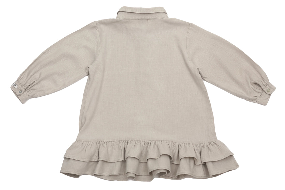 Donsje Amsterdam Linen Ruffle Dress