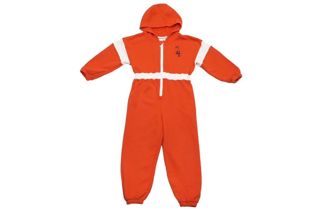 Mini Rodini Orange Zip-Up Weight Lifting Jumpsuit