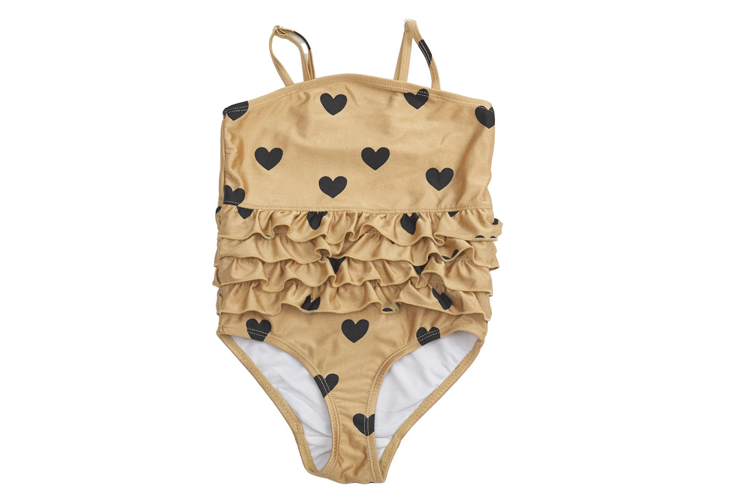 Mini Rodini Heart Ruffle One-Piece Swimsuit