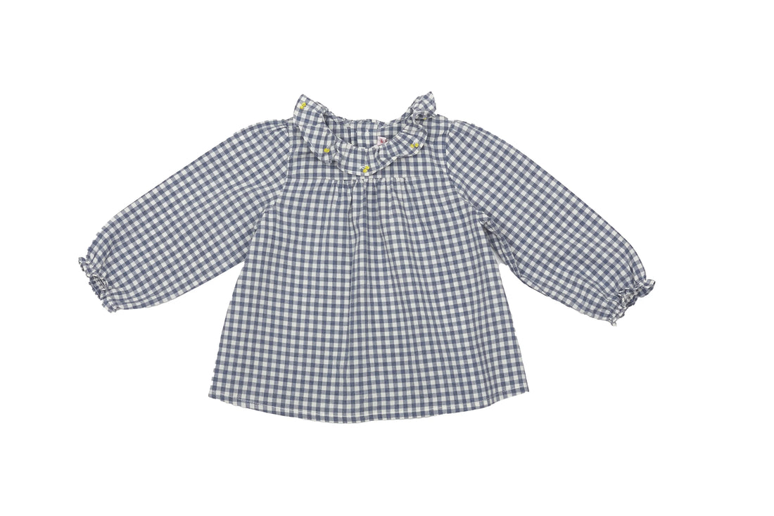 Bonpoint Gingham Ruffle Blouse