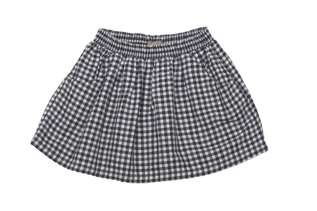 Emile et Ida Navy Gingham Skirt