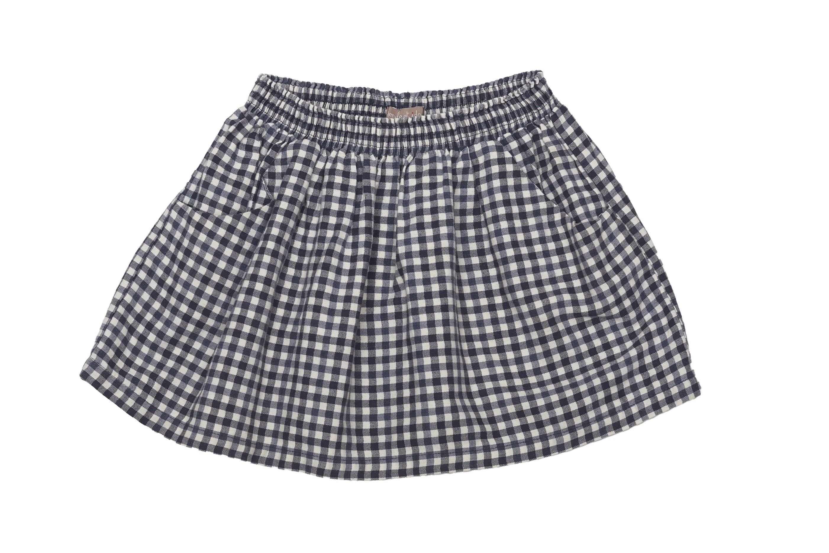Emile et Ida Navy Gingham Skirt