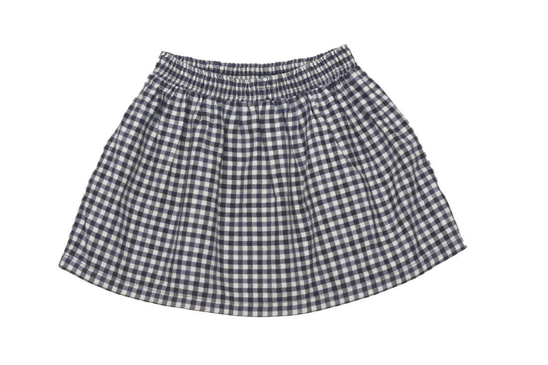 Emile et Ida Navy Gingham Skirt