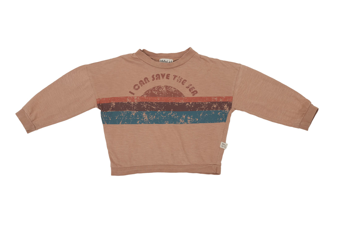 Mainio Retro Stripe &quot;Save the Sea&quot; Longsleeve Organic Shirt