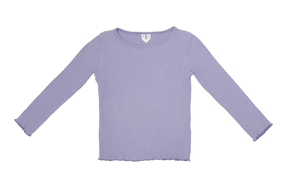 Arket Lavender Ruffle Ribbed Tee