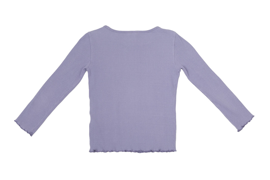 Arket Lavender Ruffle Ribbed Tee