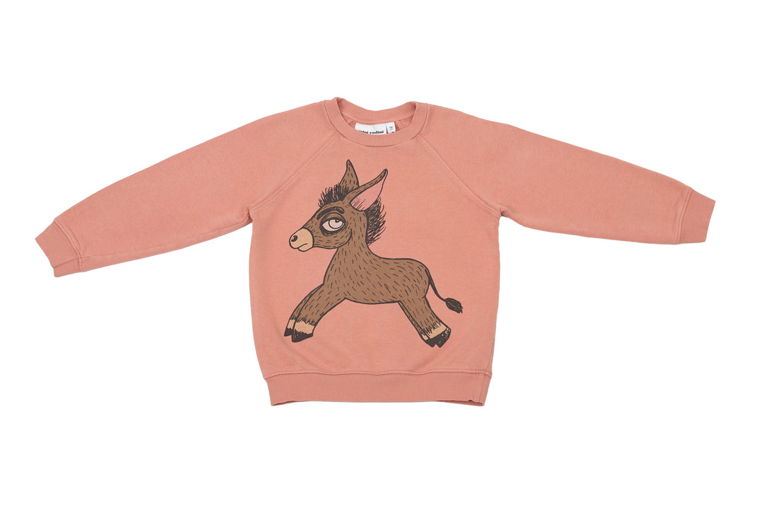 Mini Rodini Organic Dusty Rose Donkey Sweatshirt
