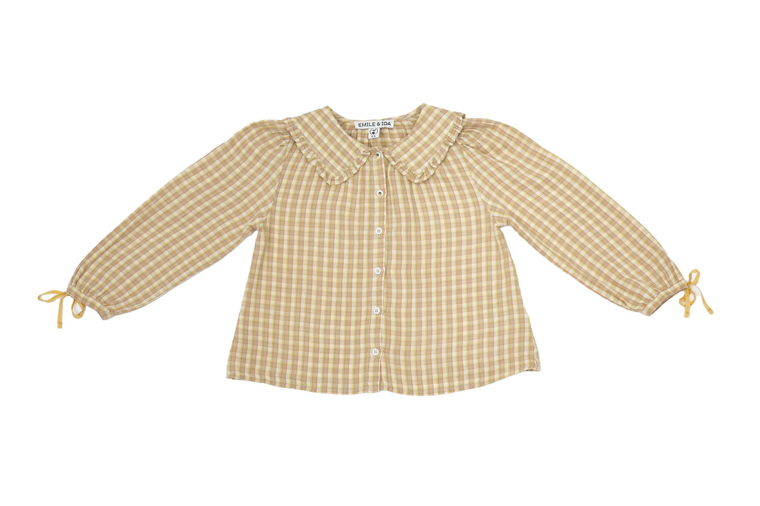 Emile et Ida Vintage Charm Plaid Blouse