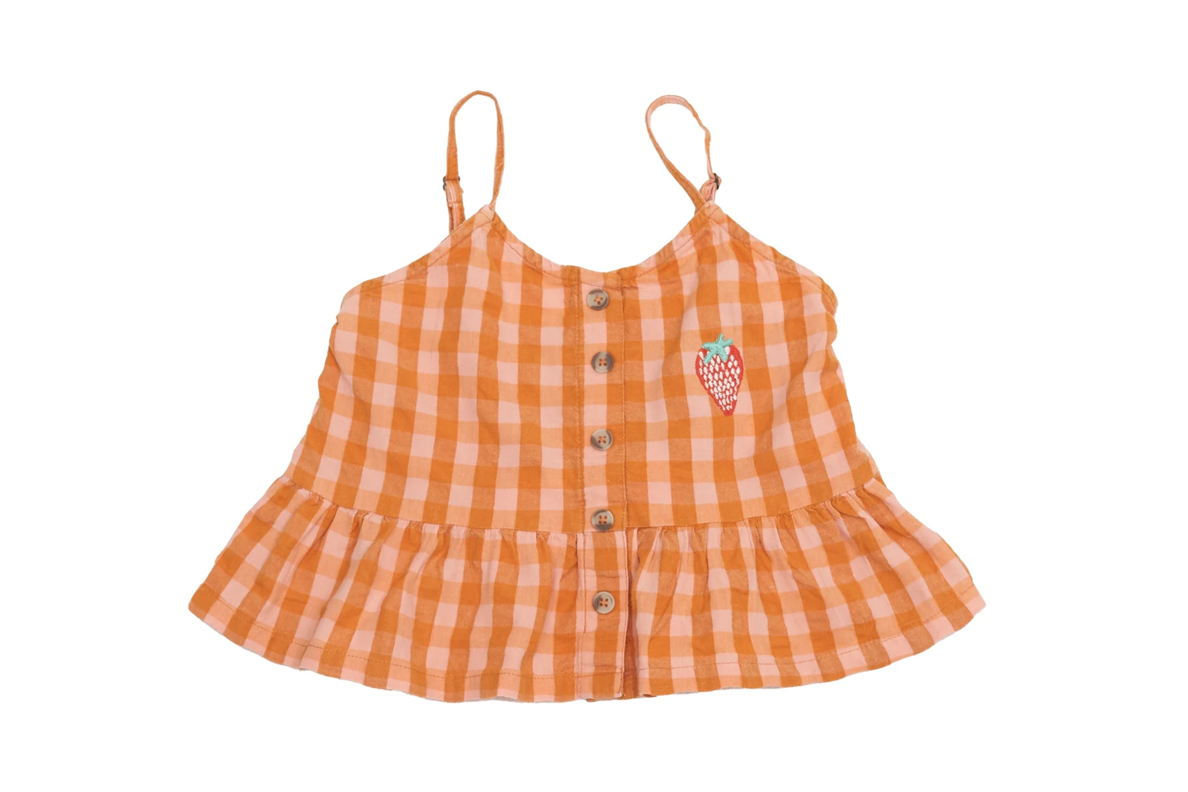 Bobo Choses Strawberry Gingham Dream Organic Cotton Top