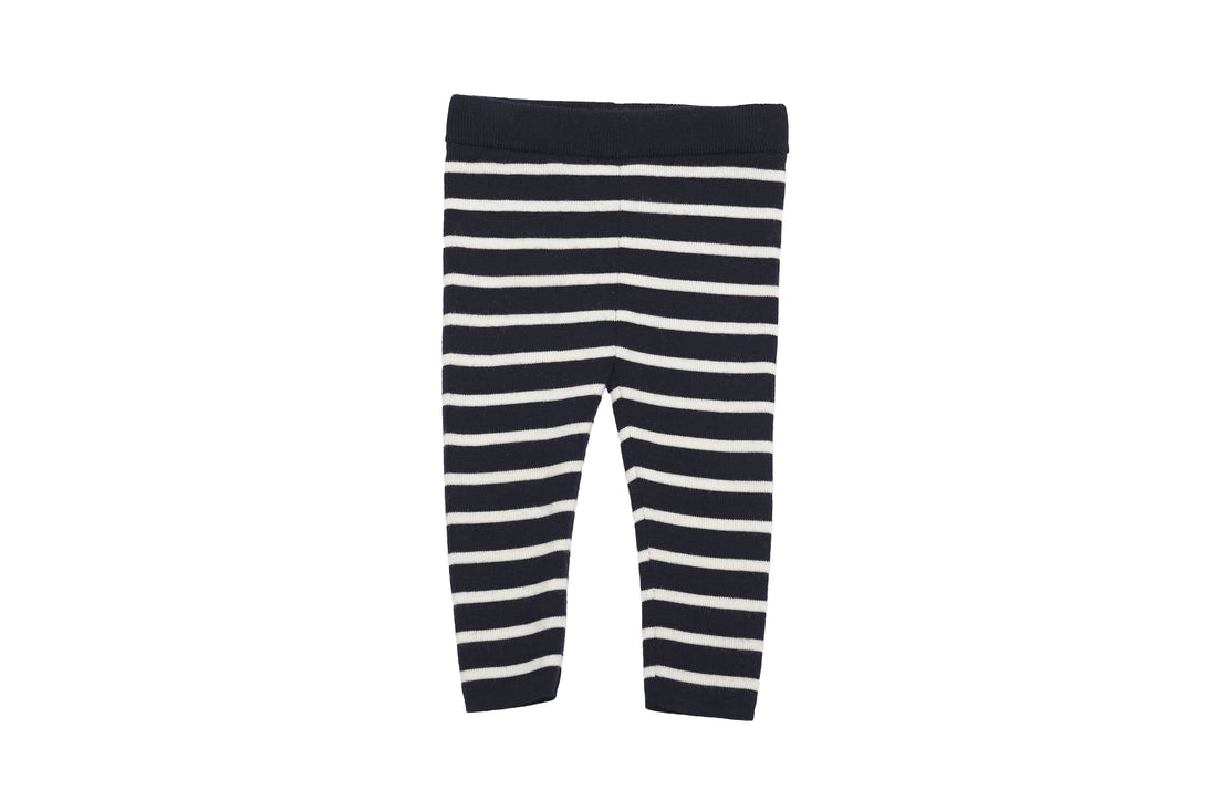 Arket Striped  100% Wool Comfort Navy Leggings