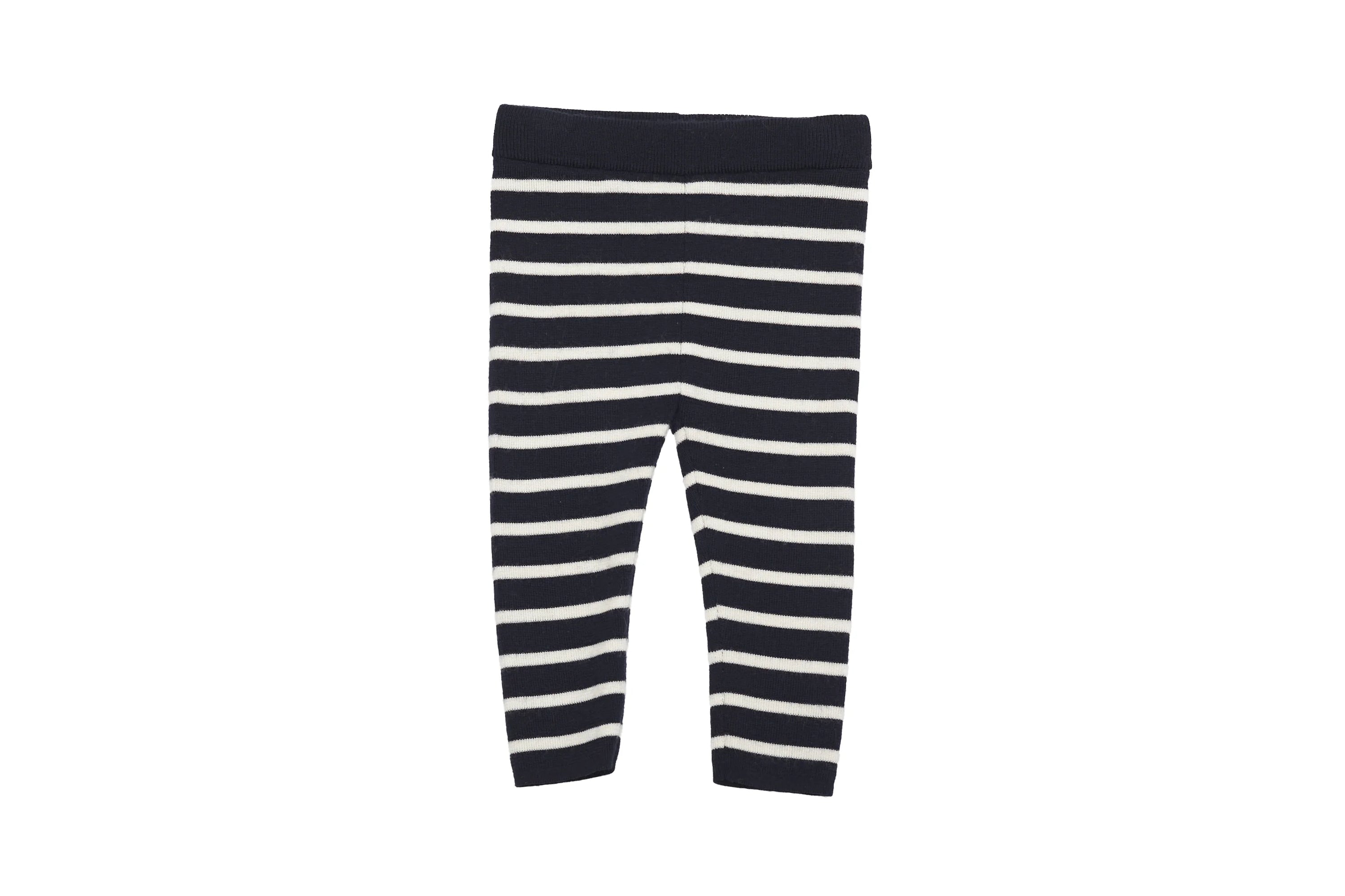 Arket Striped  100% Wool Comfort Navy Leggings