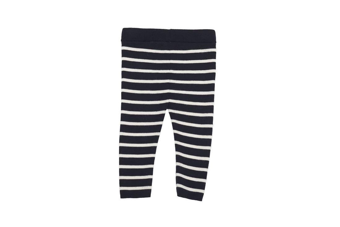 Arket Striped  100% Wool Comfort Navy Leggings