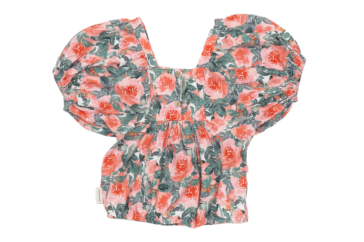 Piupiuchick Rosy Blossom Organic Cotton Top