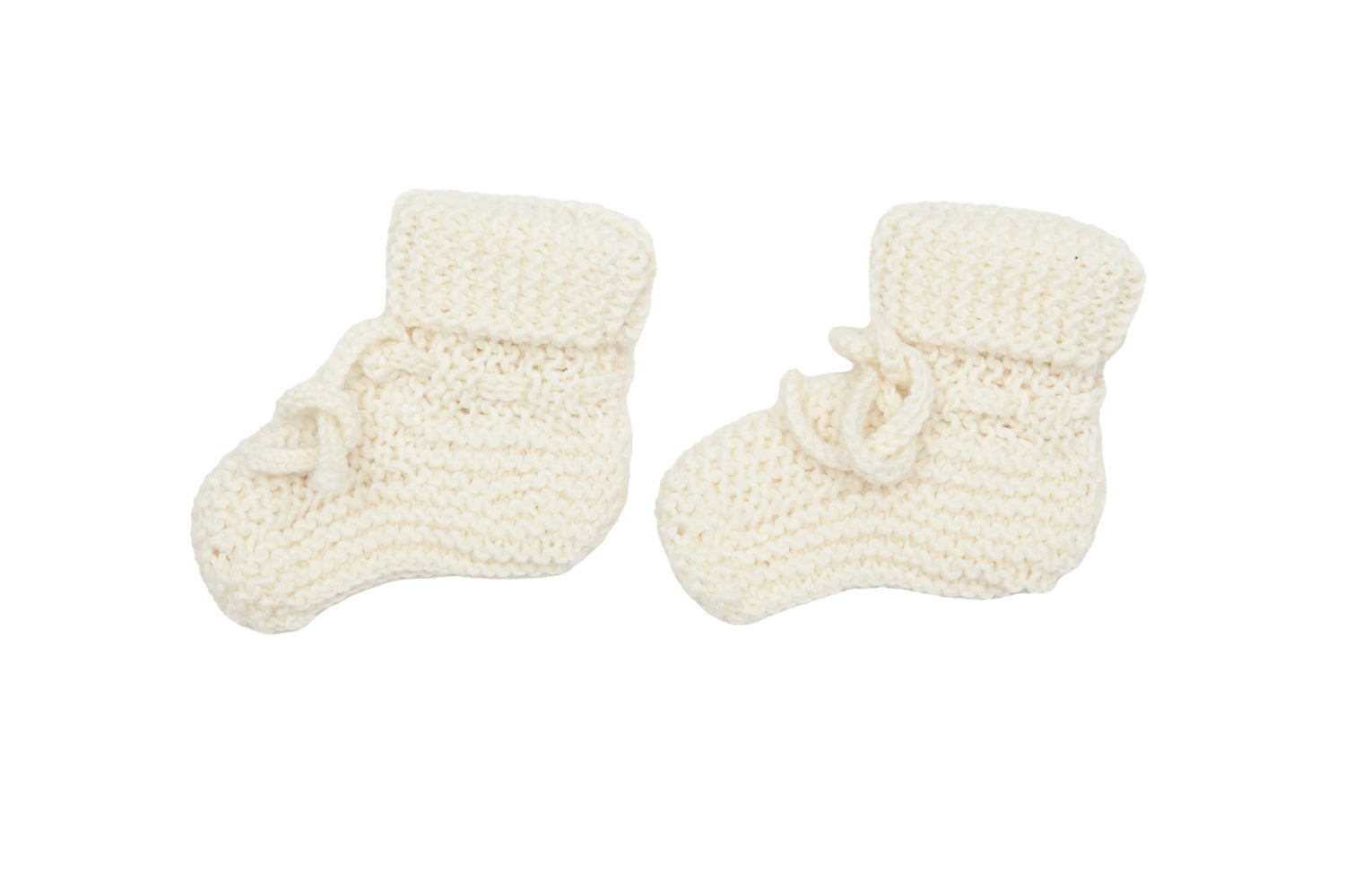 Handmade Premium Merino Baby Booties Beige