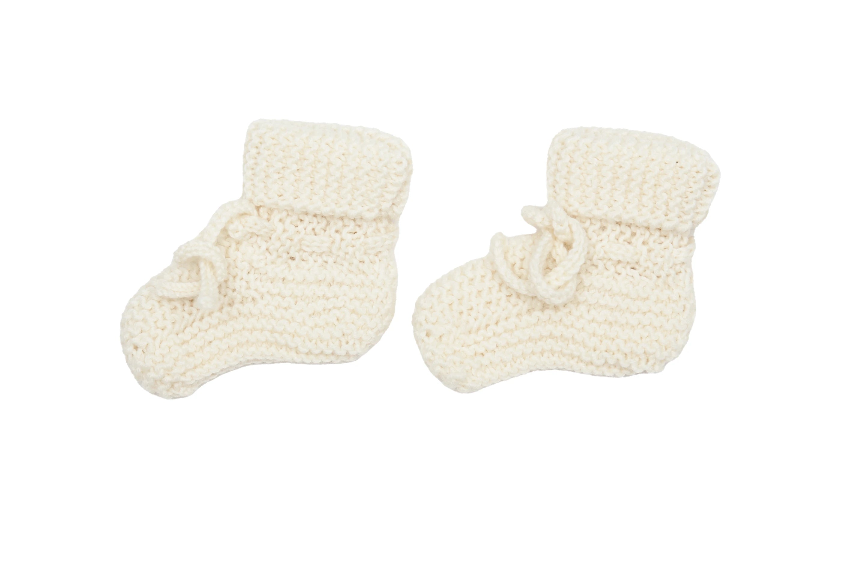 Handmade Premium Merino Baby Booties Beige
