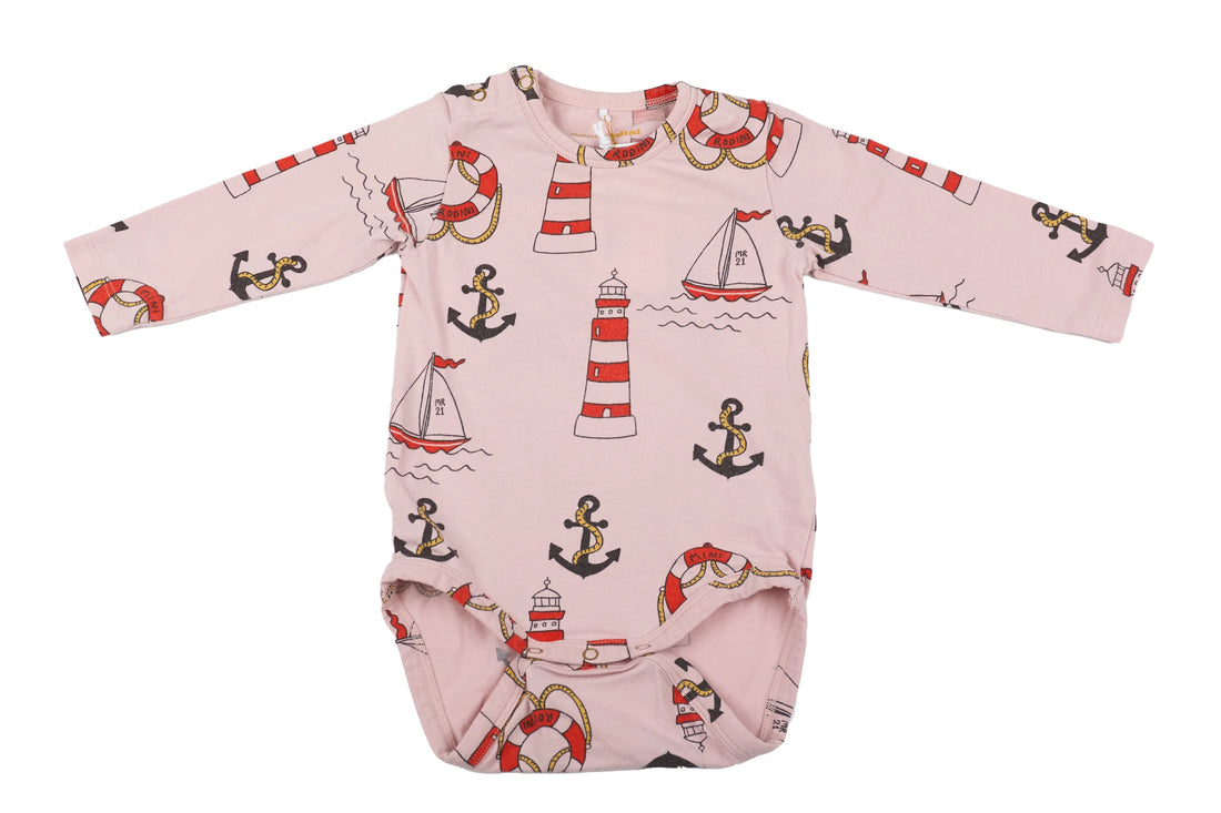 Mini Rodini blush-pink bodysuit