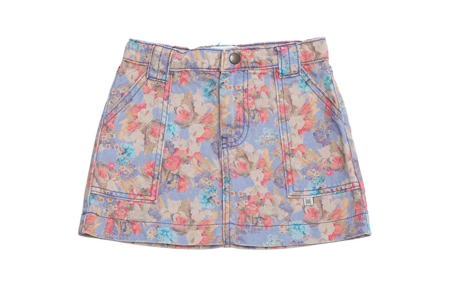 Repose Ams Pastel Garden Delight Denim Skirt