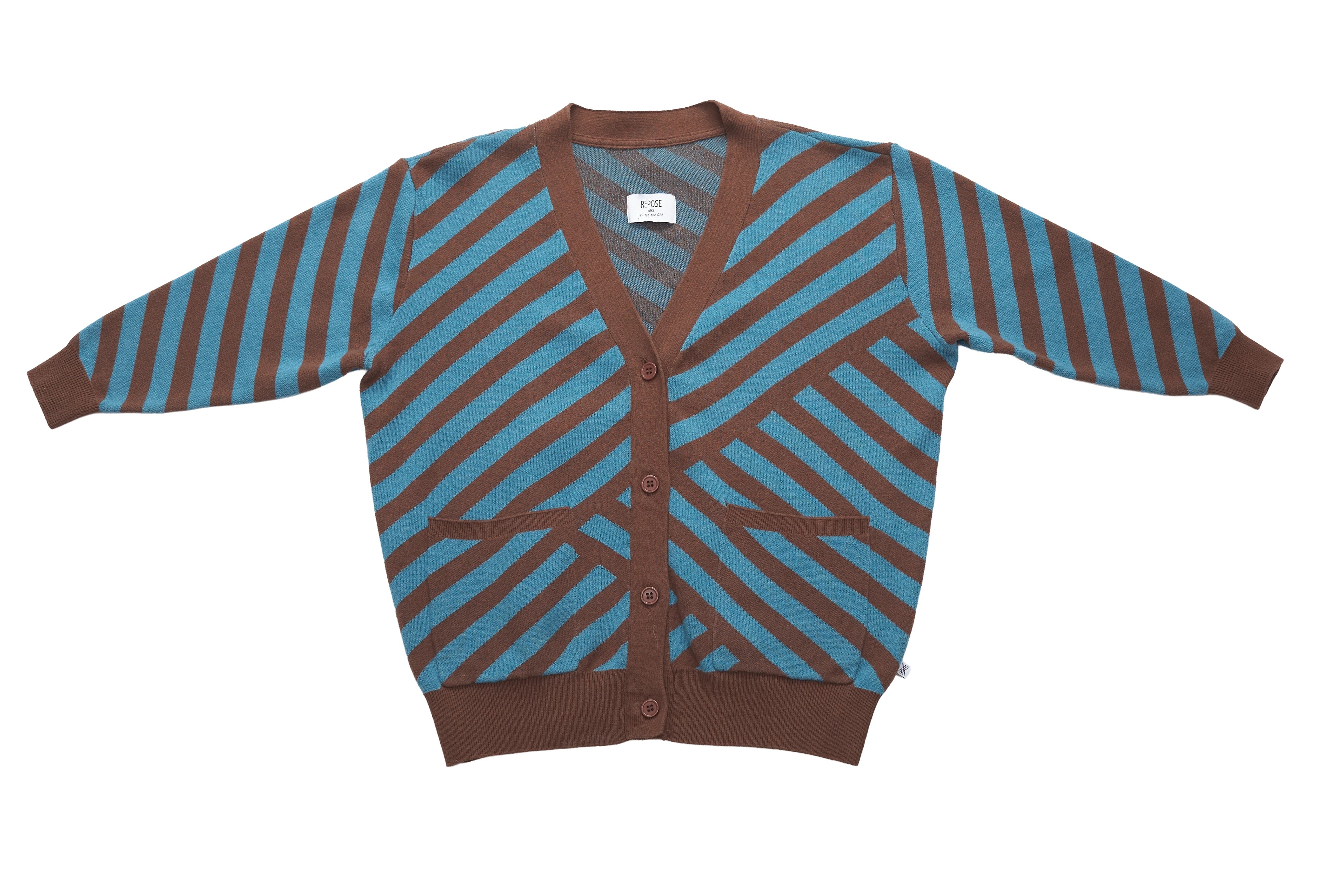 Repose Ams Chocolate Stripes Cardigan
