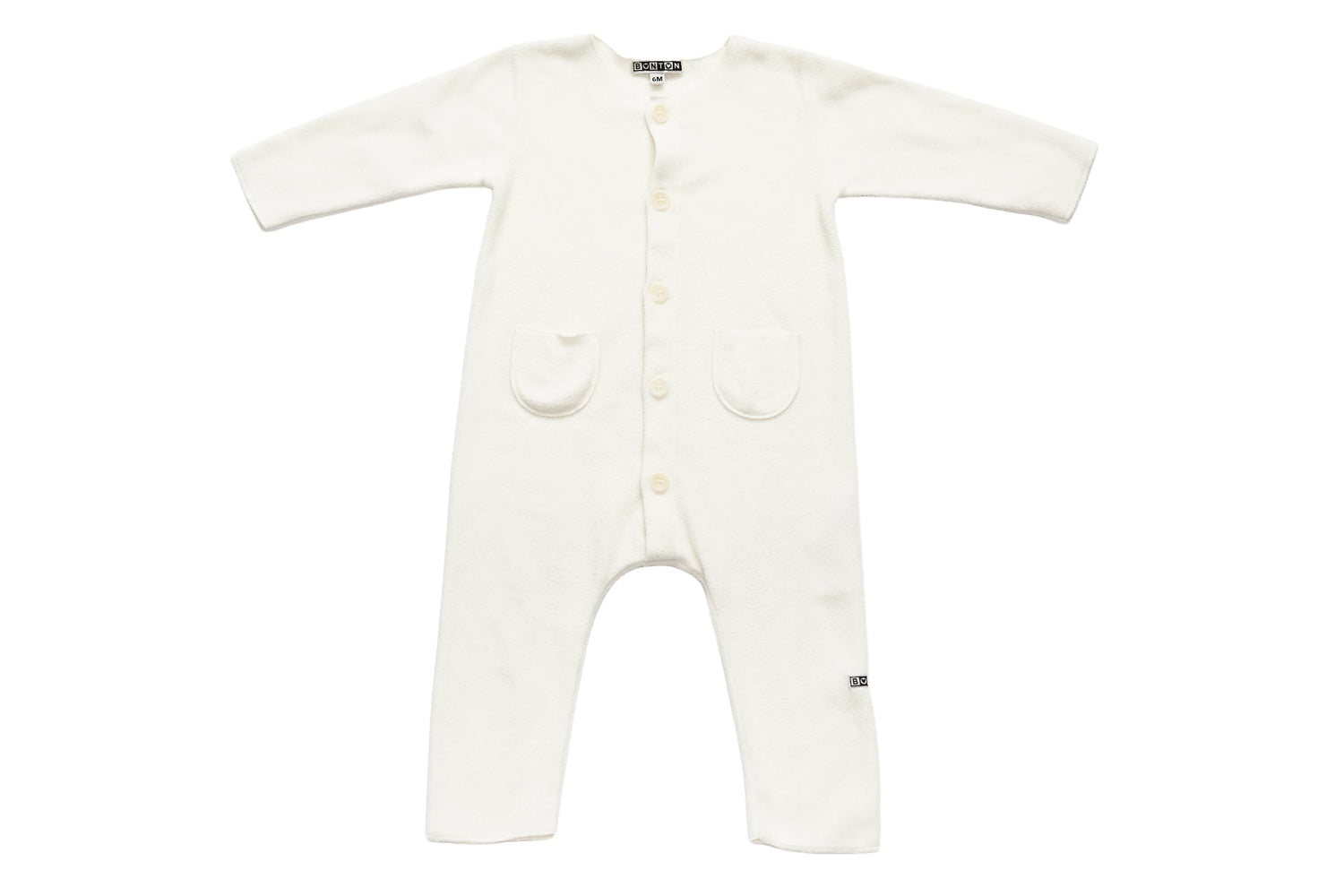 Bonton Little Ivory Comfort Fleece Jumpsuit