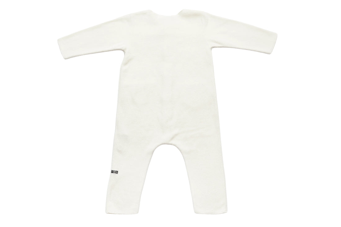 Bonton Little Ivory Comfort Fleece Jumpsuit