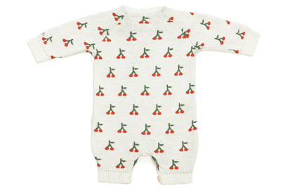 Bobo Choses Cozy Cherry Dreamer Knitted Jumpsuit with Merino Wool